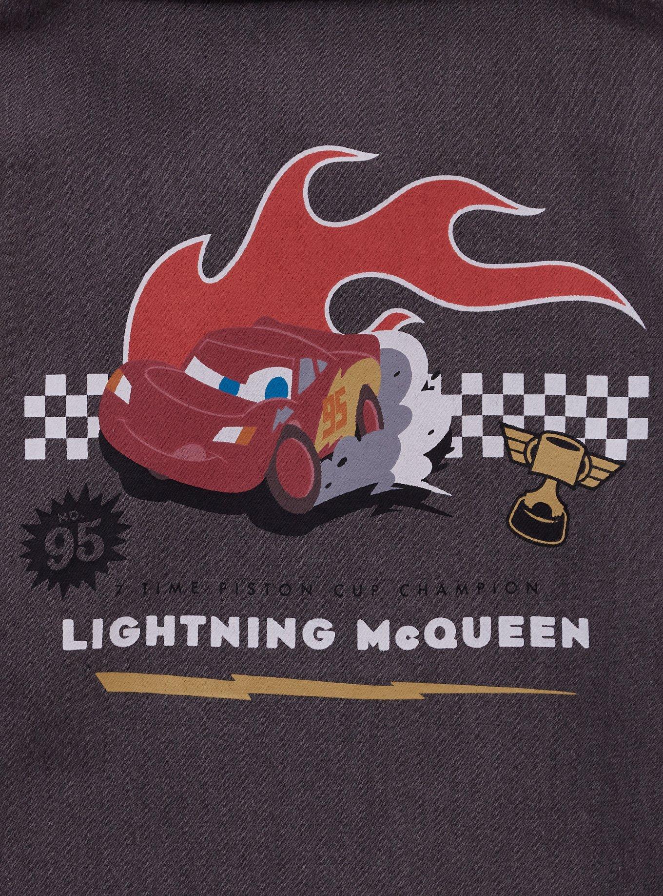 Disney Pixar Cars Lightning McQueen Flames Toddler Long Sleeve Woven Button-Up - BoxLunch Exclusive, GREY, alternate