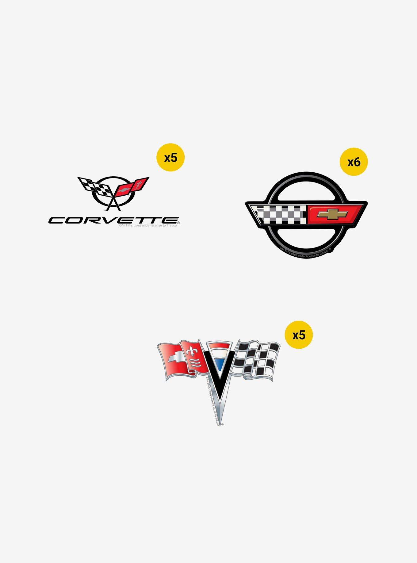 Chevrolet Corvette 100ct Vinyl Stickers Variety Pack, , alternate