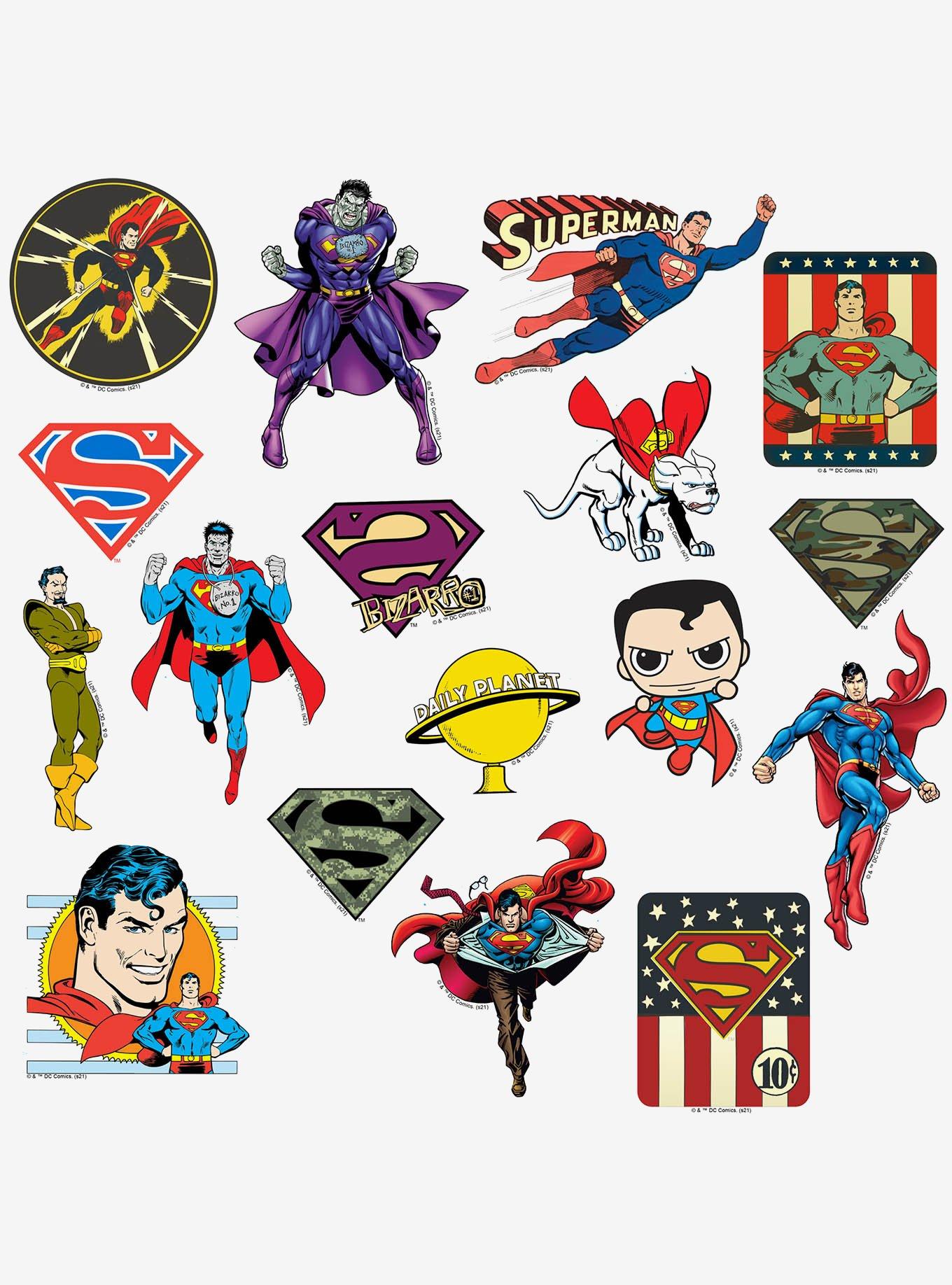 DC Comics Superman 100ct Vinyl Stickers Variety Pack