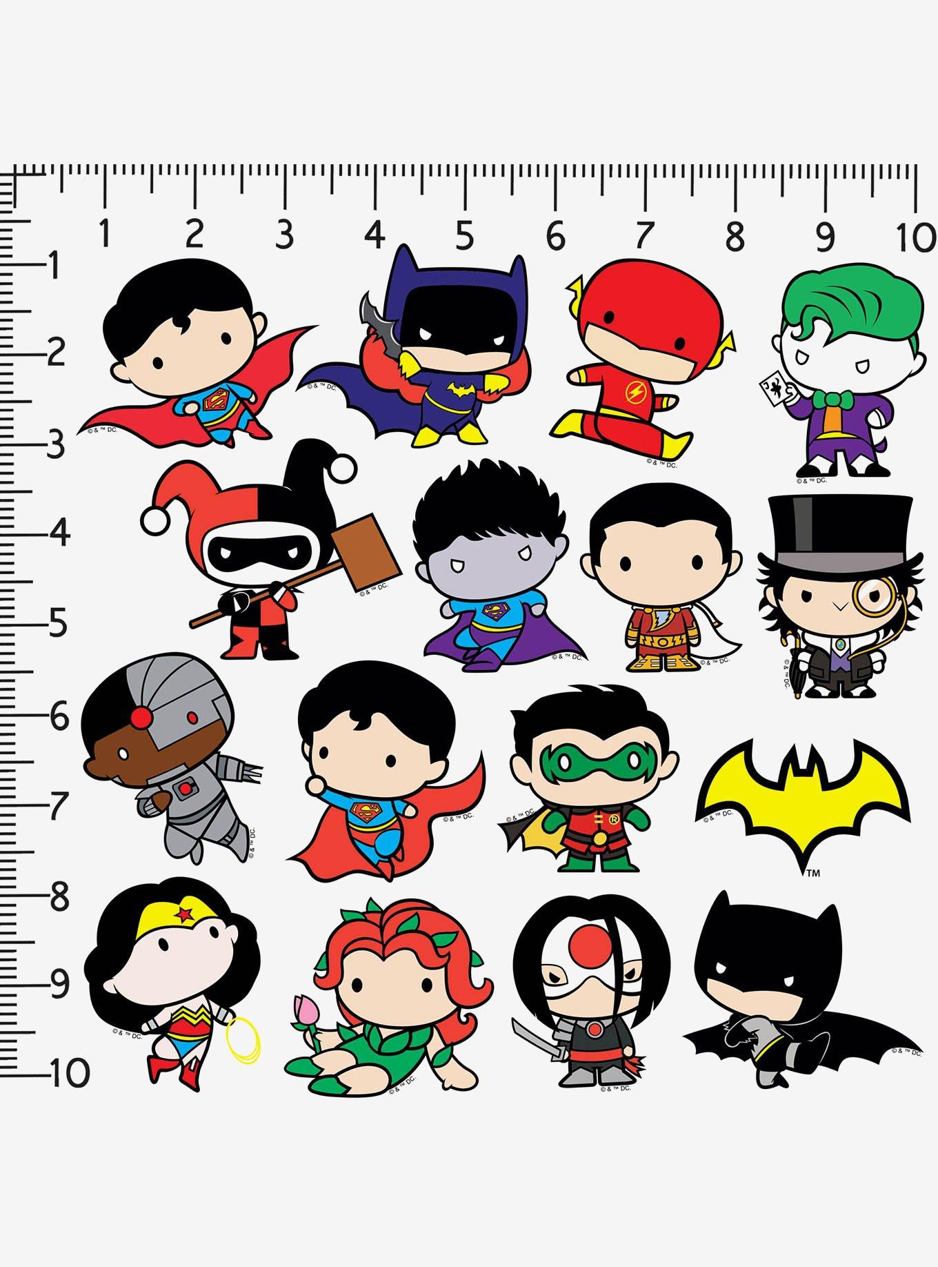 DC Comics Justice League Chibi Superhero 100ct Vinyl Stickers Variety Pack, , alternate