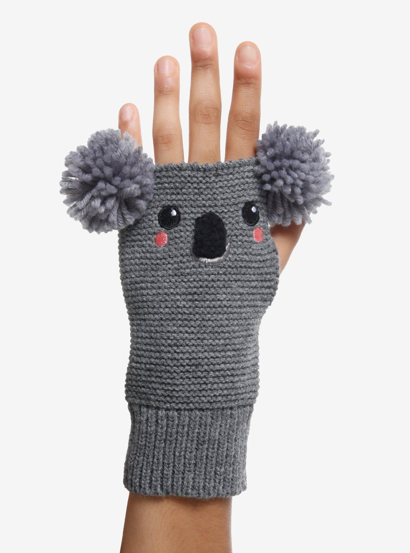 Koala 3D Ear Fingerless Gloves, , hi-res