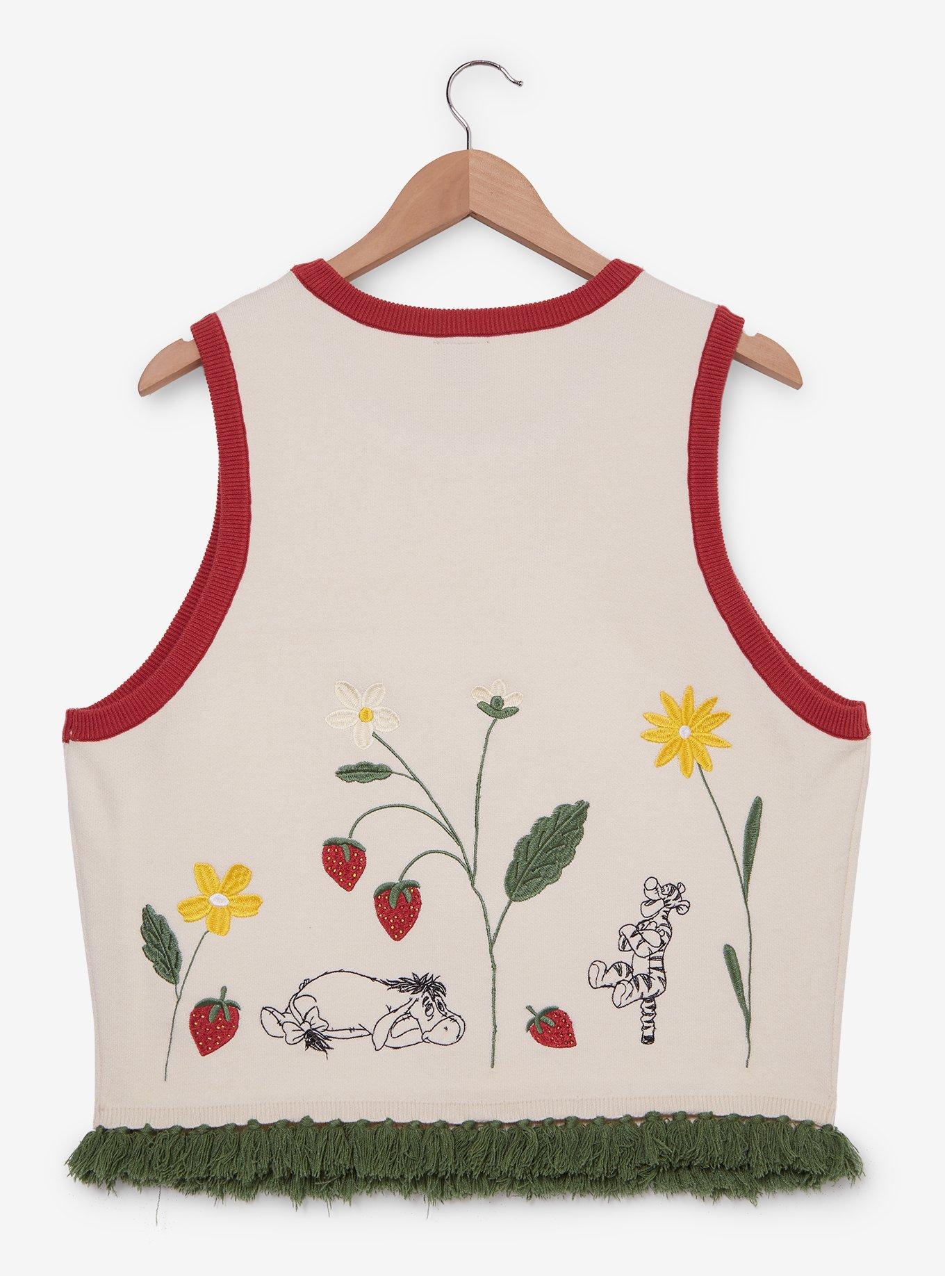 Disney Winnie the Pooh Floral Strawberry Women's Plus Size Cropped Tank Top, , hi-res