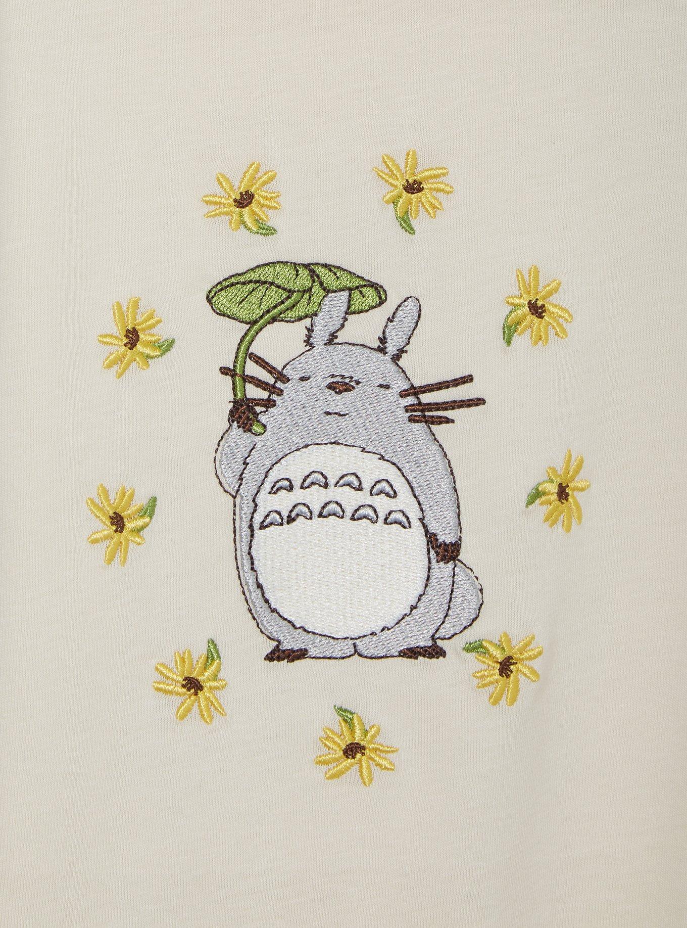 Studio Ghibli® My Neighbor Totoro Embroidered Women's Cropped T-Shirt — BoxLunch Exclusive, CREAM, alternate