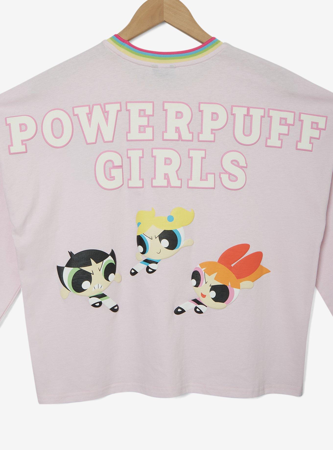 The Powerpuff Girls Chemical X Women's Plus Size Cropped Long Sleeve T-Shirt - BoxLunch Exclusive, LIGHT PINK, alternate