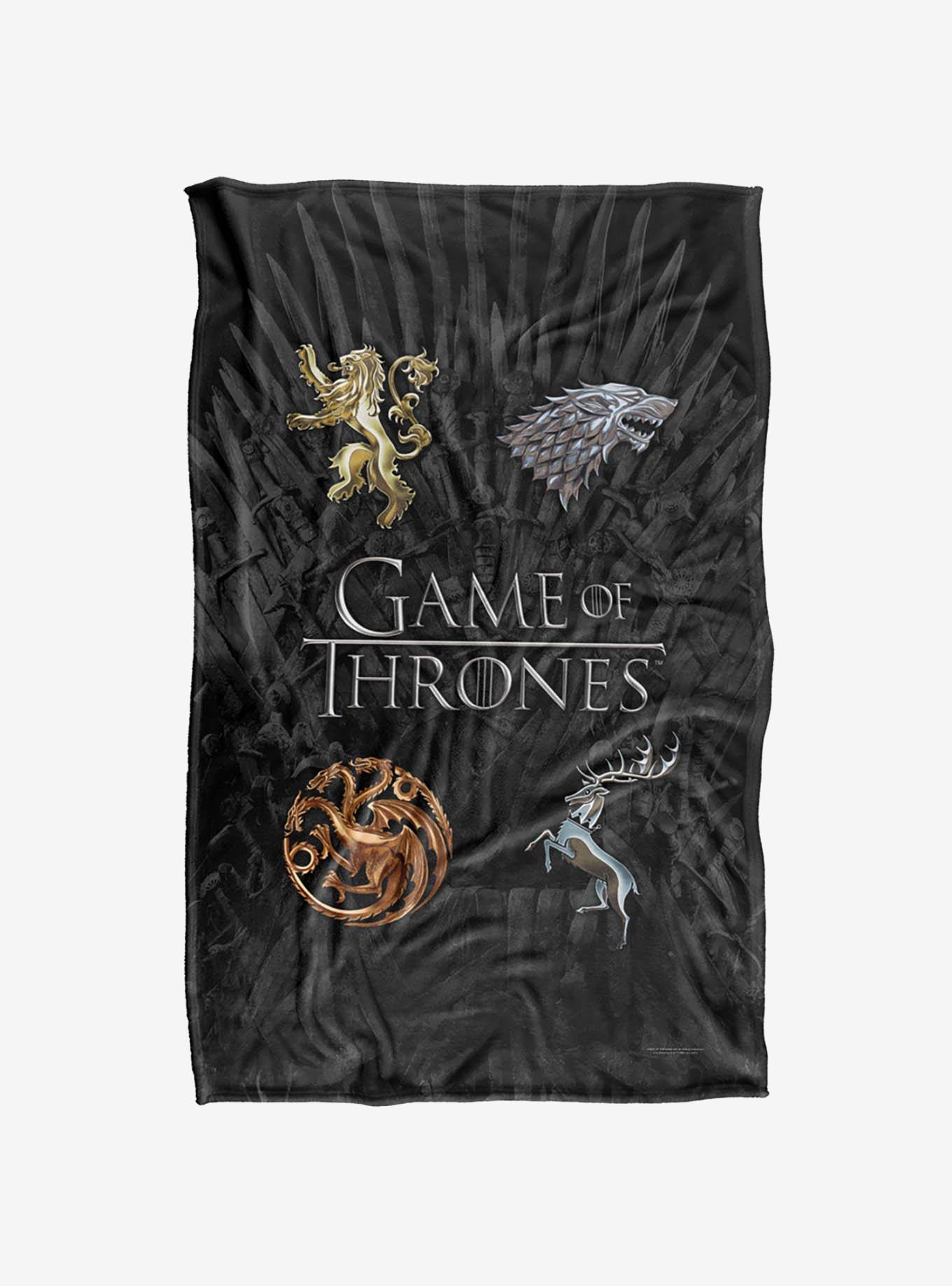 Game of Thrones Chrome House Sigils 36x58" Throw Blanket, , hi-res