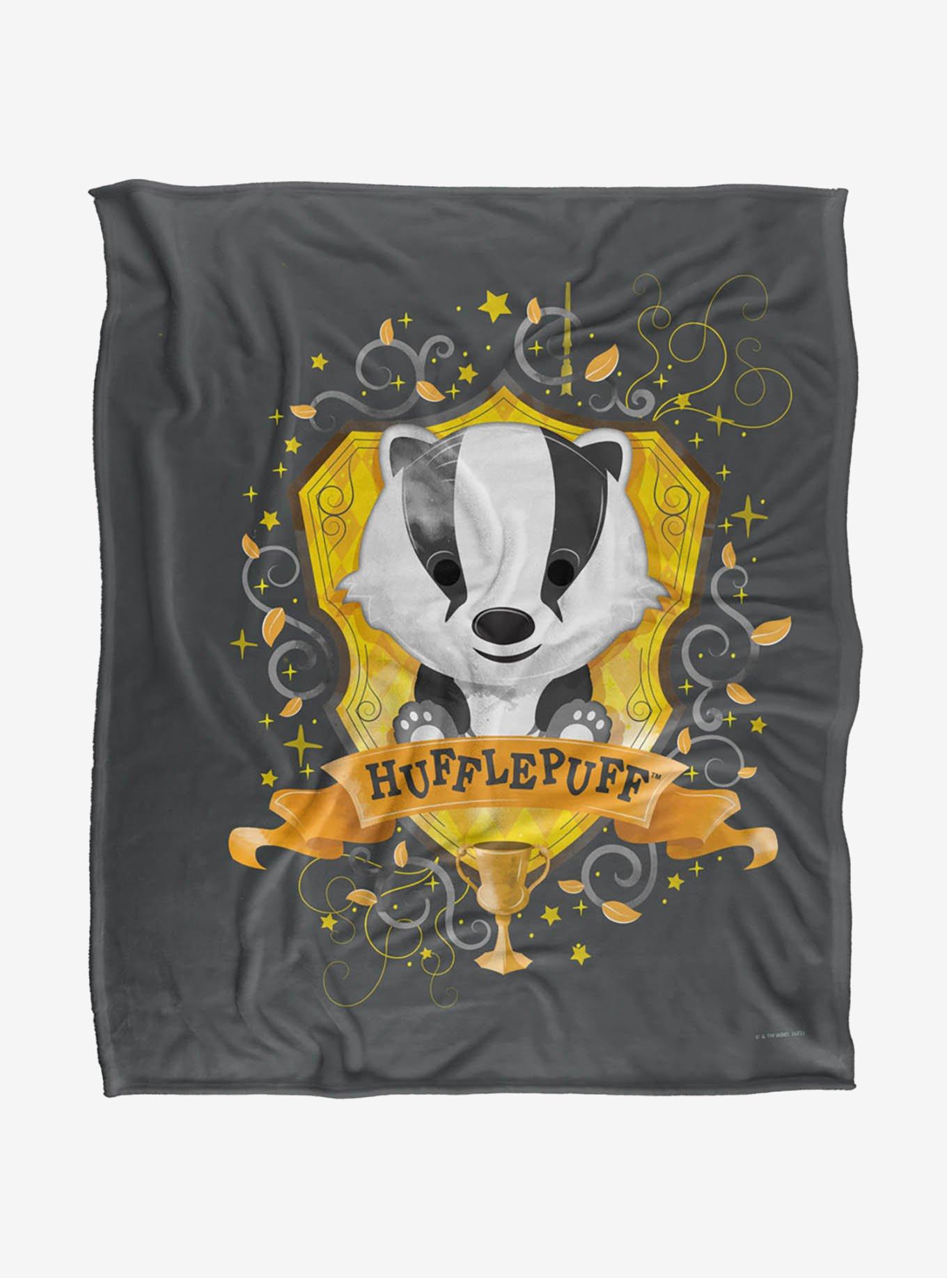 Harry Potter Watercolor Hufflepuff Crest 50x60" Throw Blanket, , hi-res