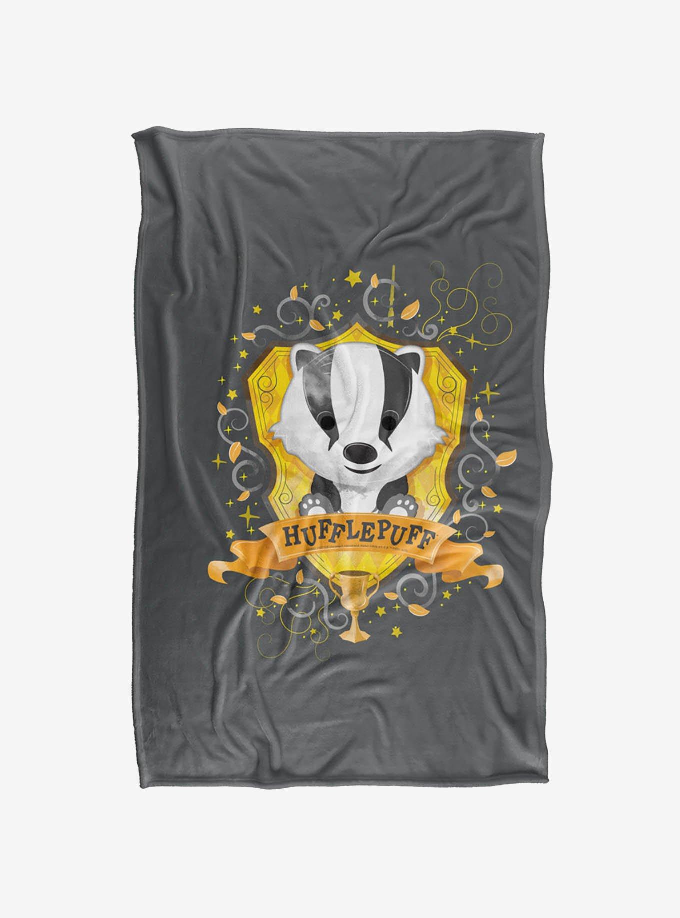 Harry Potter Watercolor Hufflepuff Crest 36x58" Throw Blanket, , hi-res