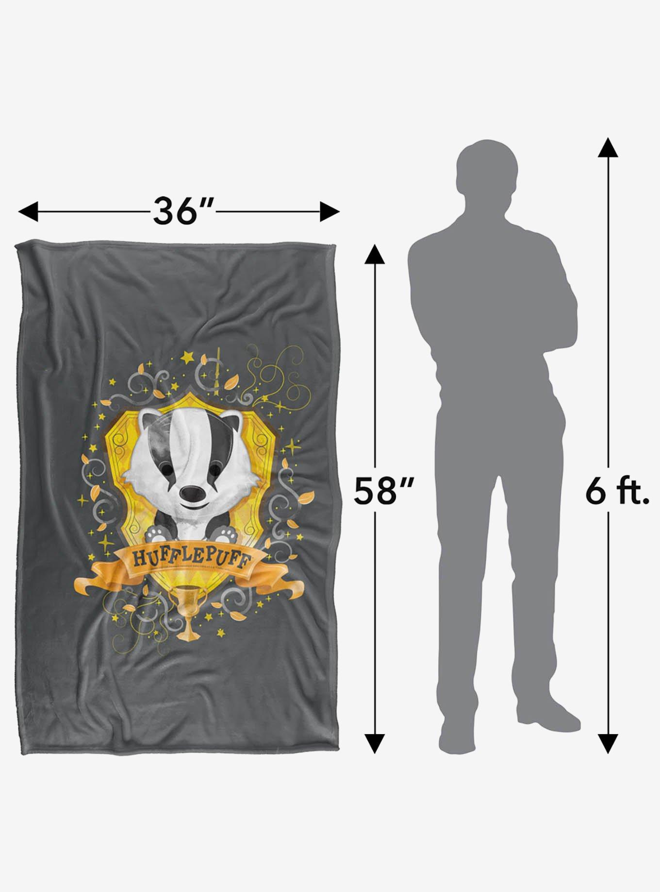 Harry Potter Watercolor Hufflepuff Crest 36x58" Throw Blanket, , alternate