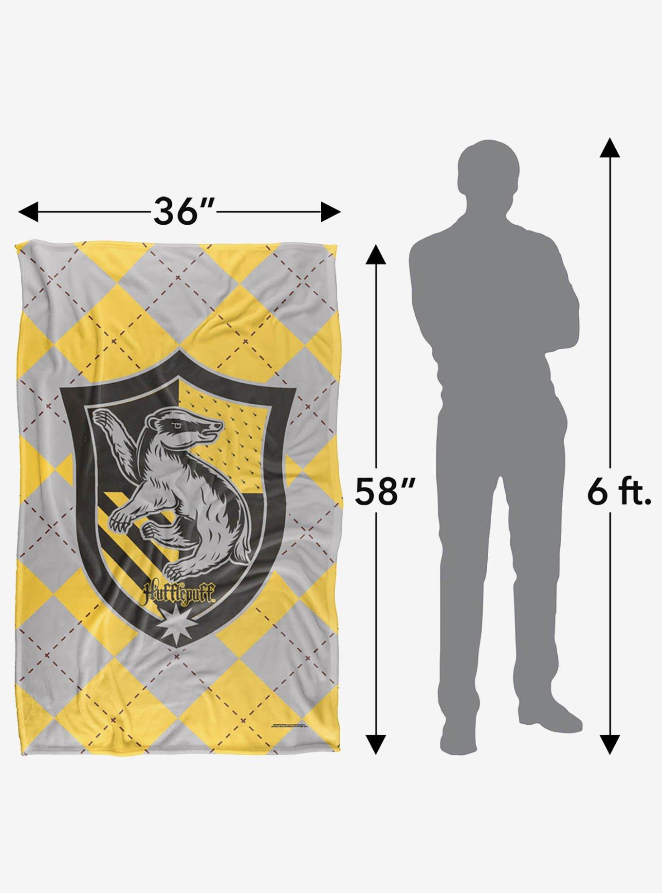 Harry Potter Hufflepuff Plaid Sigil 36x58" Throw Blanket, , alternate