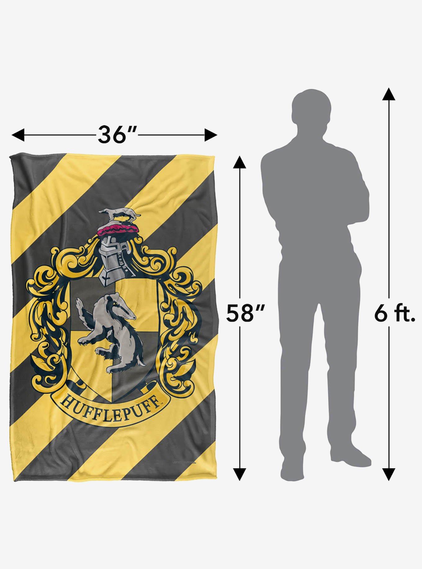 Harry Potter Stripe Hufflepuff Crest 36x58" Throw Blanket, , alternate