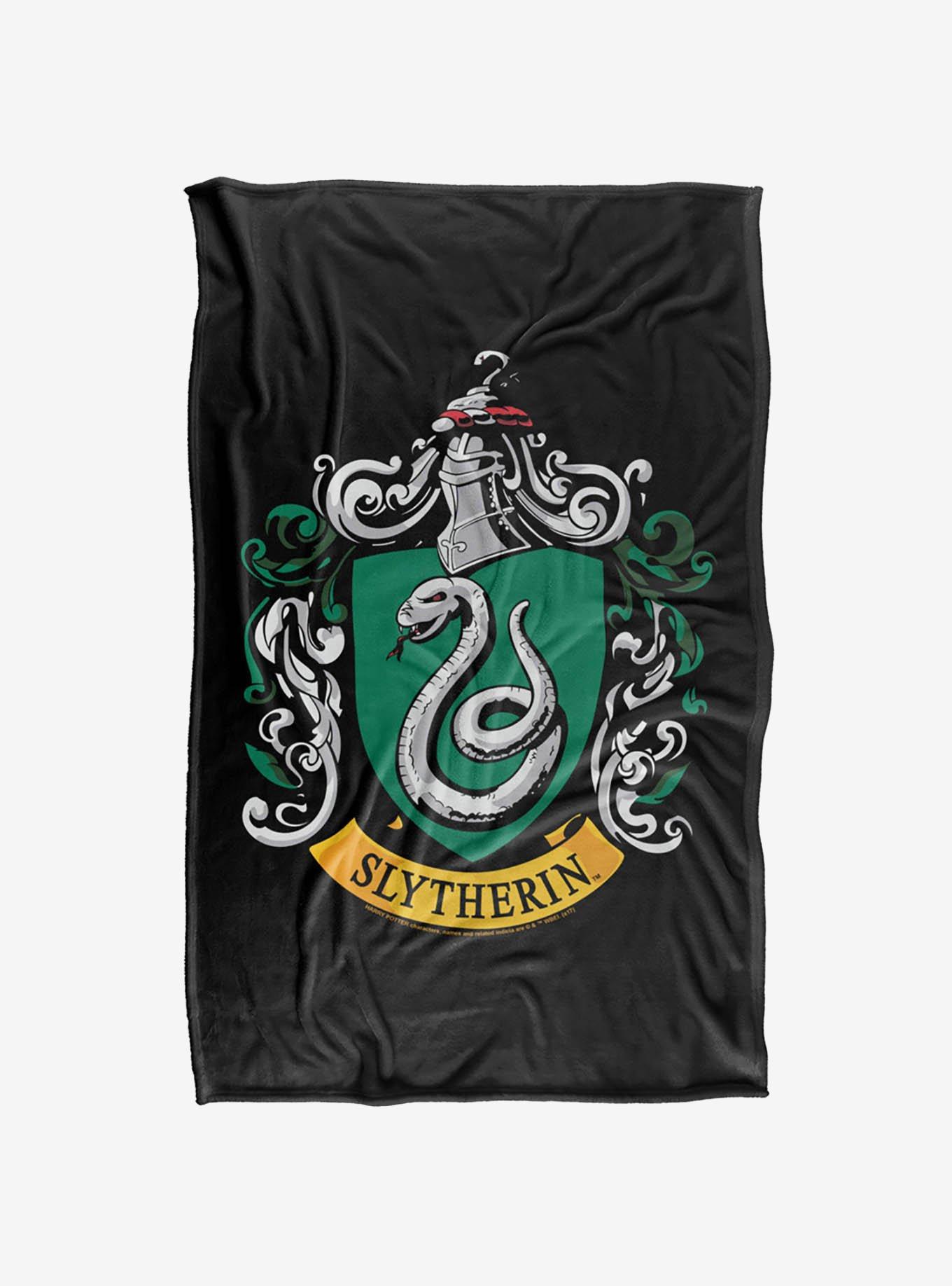 Harry Potter Slytherin Crest Black 36x58" Throw Blanket, , alternate