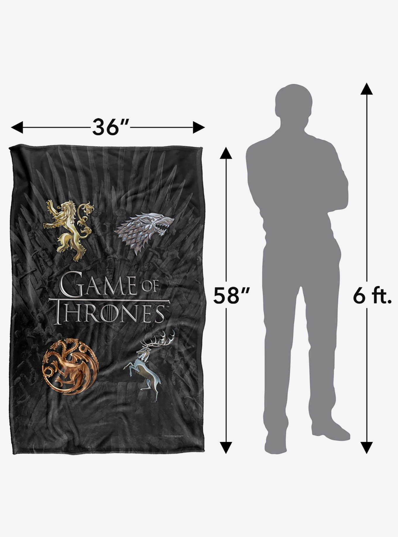 Game of Thrones Chrome House Sigils 36x58" Throw Blanket, , alternate