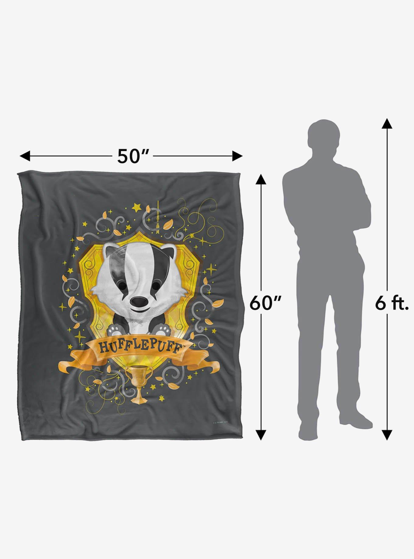 Harry Potter Watercolor Hufflepuff Crest 50x60" Throw Blanket, , alternate