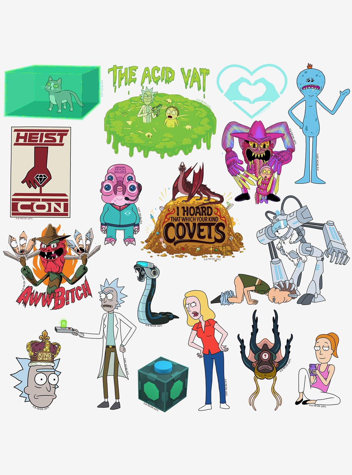 Rick and Morty 100ct Vinyl Stickers Variety Pack, , alternate