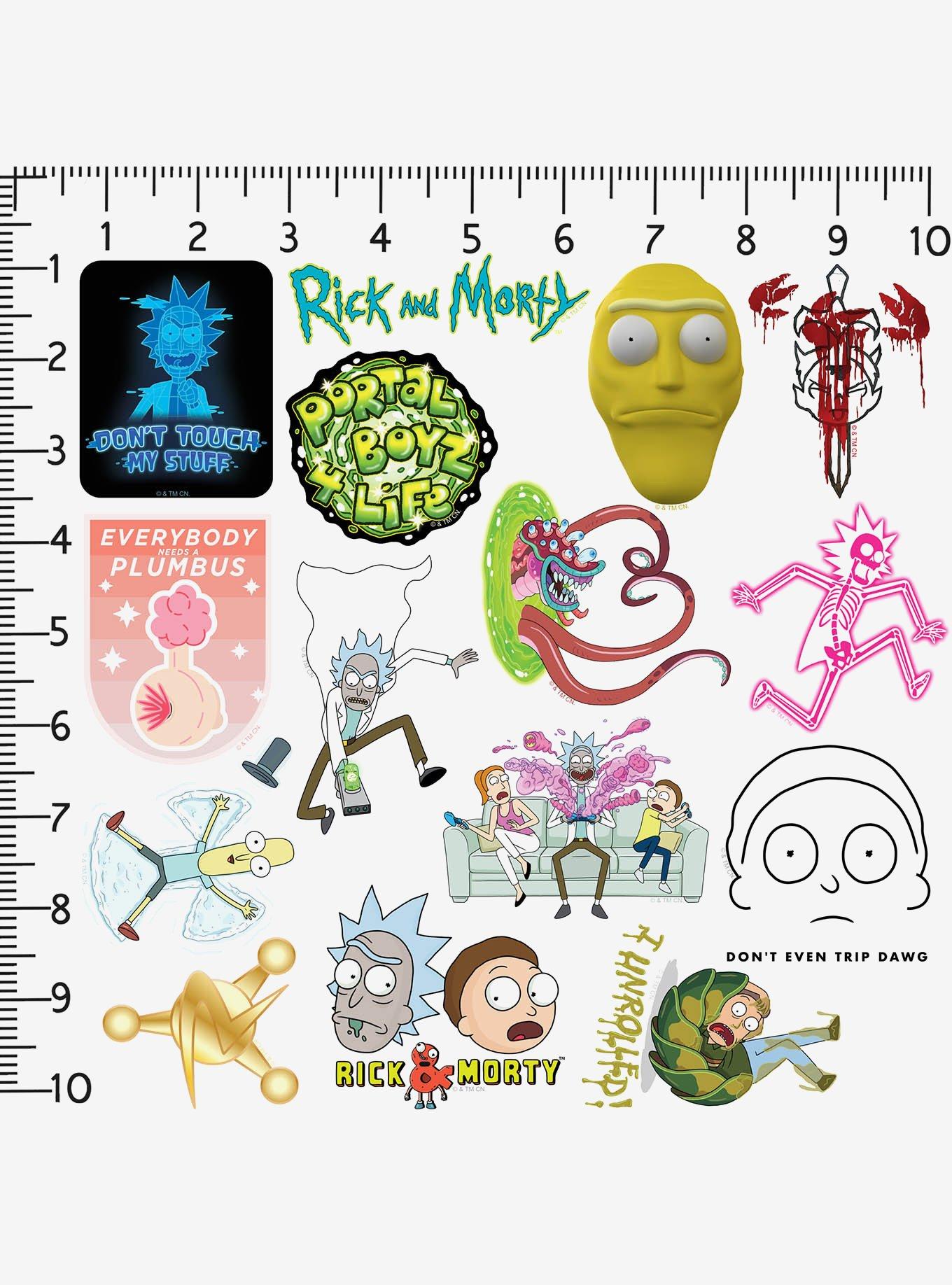 Rick and Morty Trendy 100ct Vinyl Stickers Variety Pack, , alternate