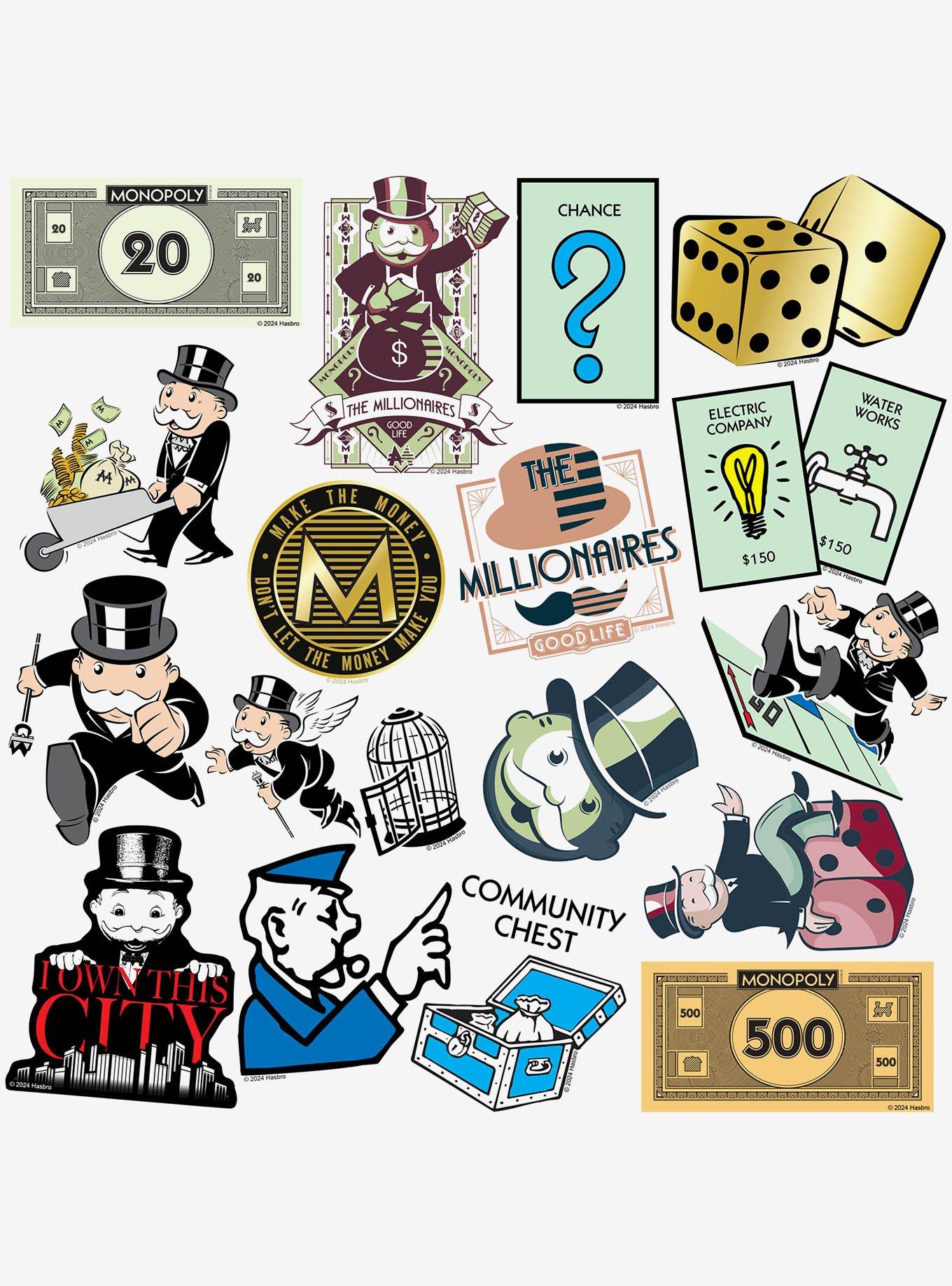 Monopoly 100ct Vinyl Stickers Variety Pack, , alternate