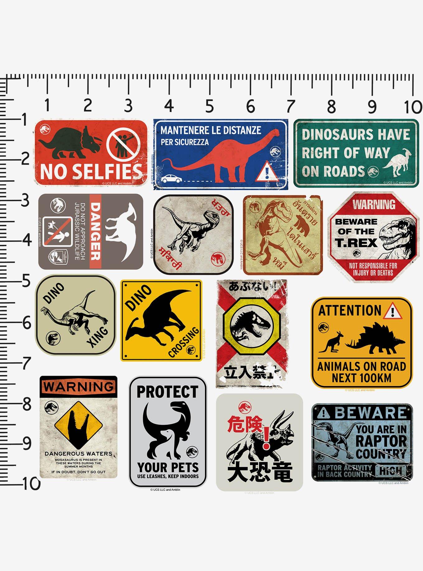 Jurassic World Caution Signs 100ct Vinyl Stickers Variety Pack, , alternate