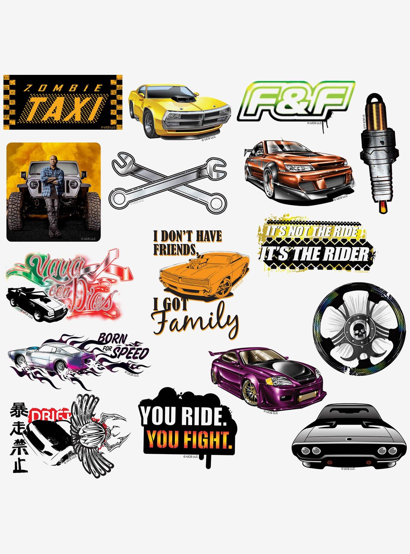 Fast & Furious 100ct Vinyl Stickers Variety Pack, , alternate