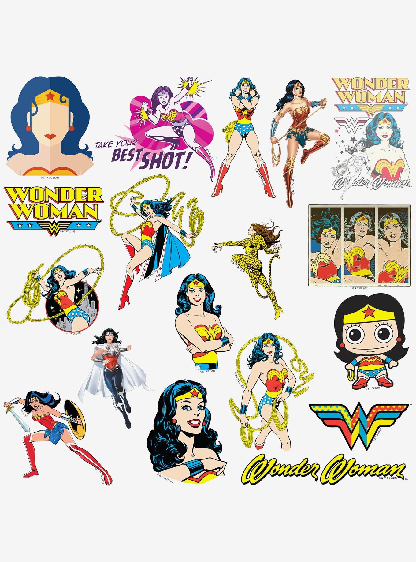 DC Comics Wonder Woman 100ct Vinyl Stickers Variety Pack, , alternate