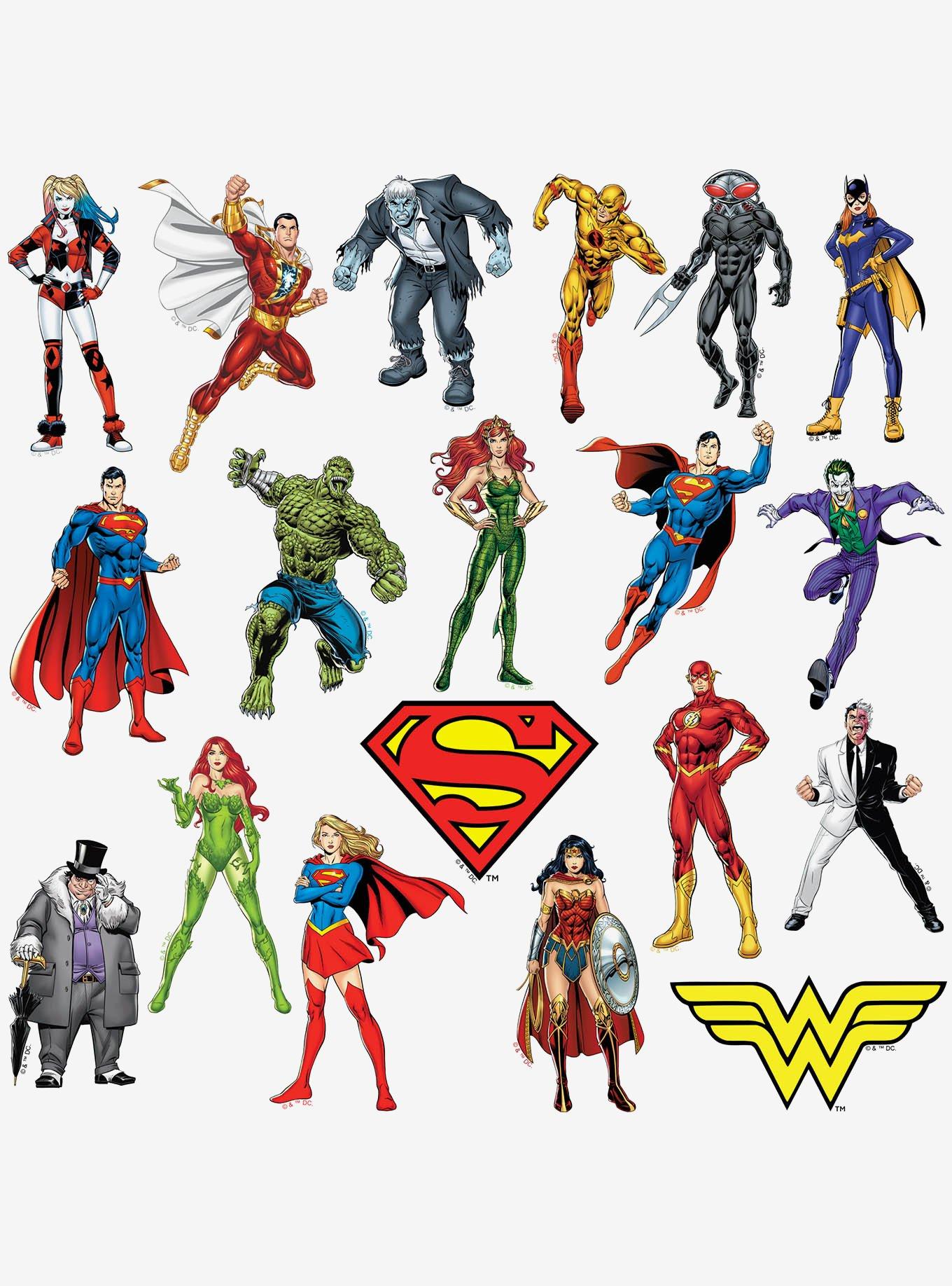 DC Comics Justice League Core Characters 100ct Vinyl Stickers Variety Pack, , alternate