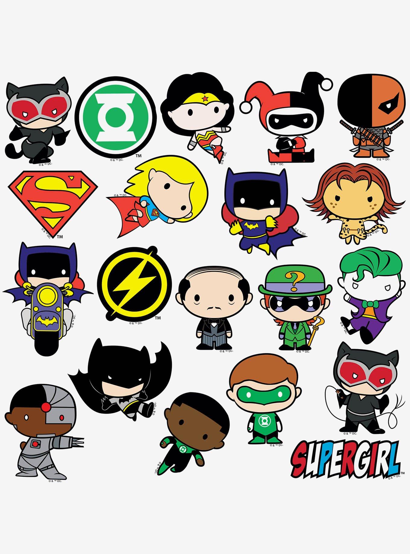 DC Comics Justice League Chibi Superhero 100ct Vinyl Stickers Variety Pack, , alternate