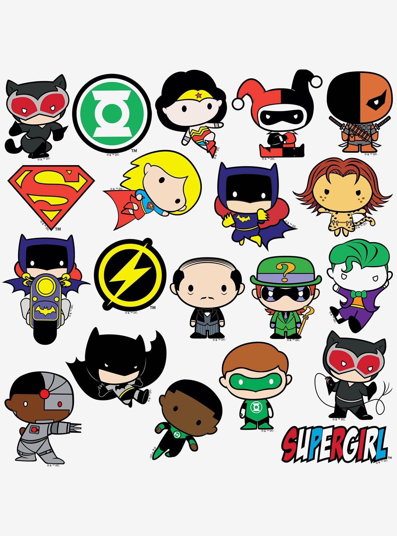 DC Comics Justice League Chibi Superhero 100ct Vinyl Stickers Variety Pack, , alternate