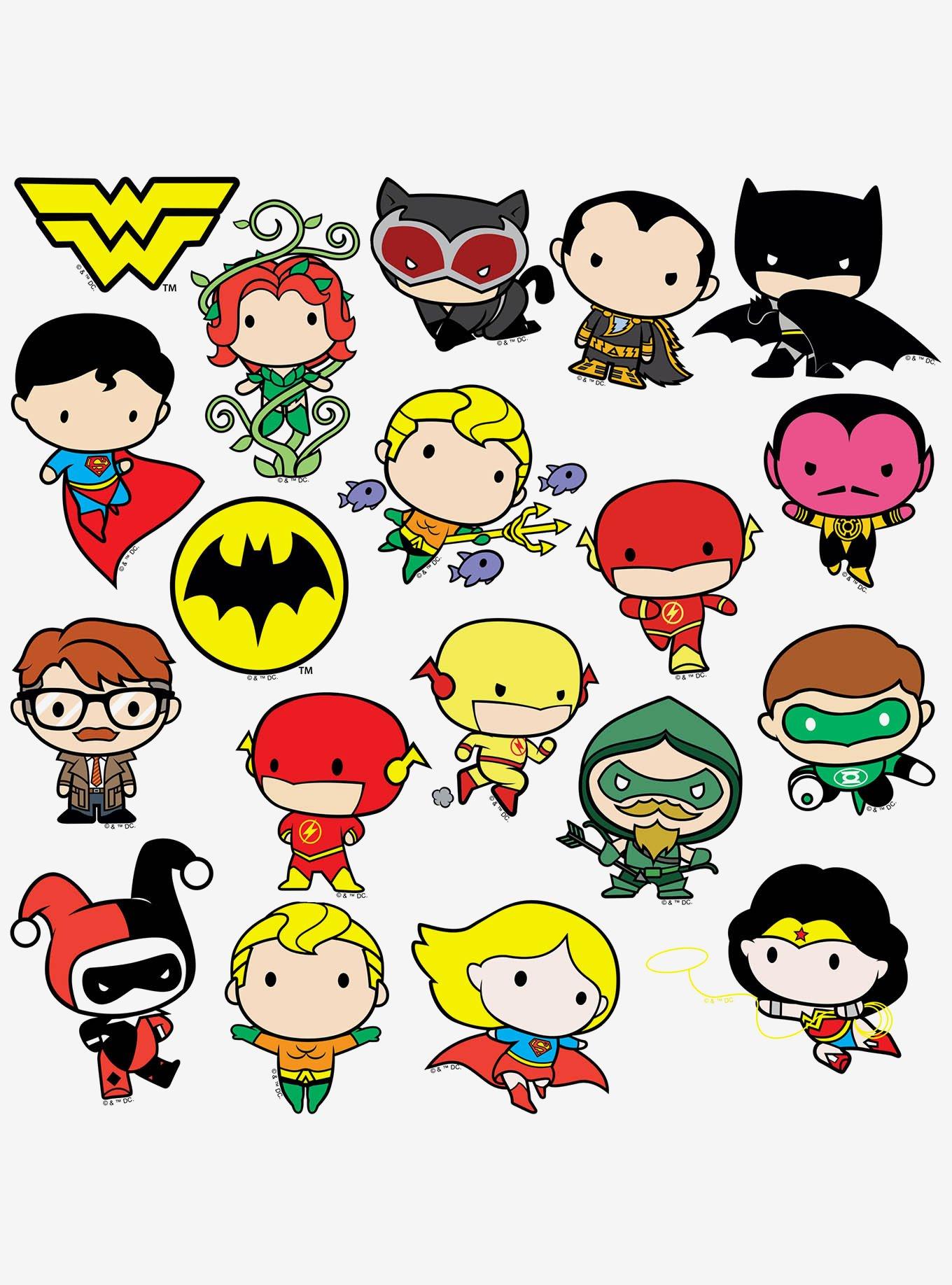 DC Comics Justice League Chibi Superhero 100ct Vinyl Stickers Variety Pack, , alternate