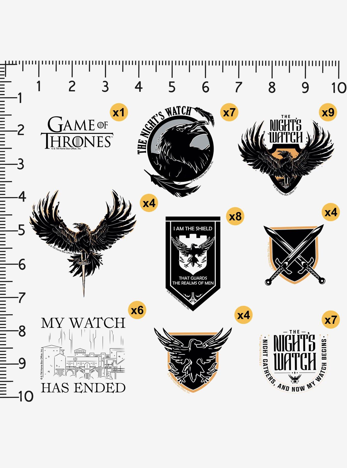 Game of Thrones Night Watch 100ct Vinyl Stickers Variety Pack, , alternate