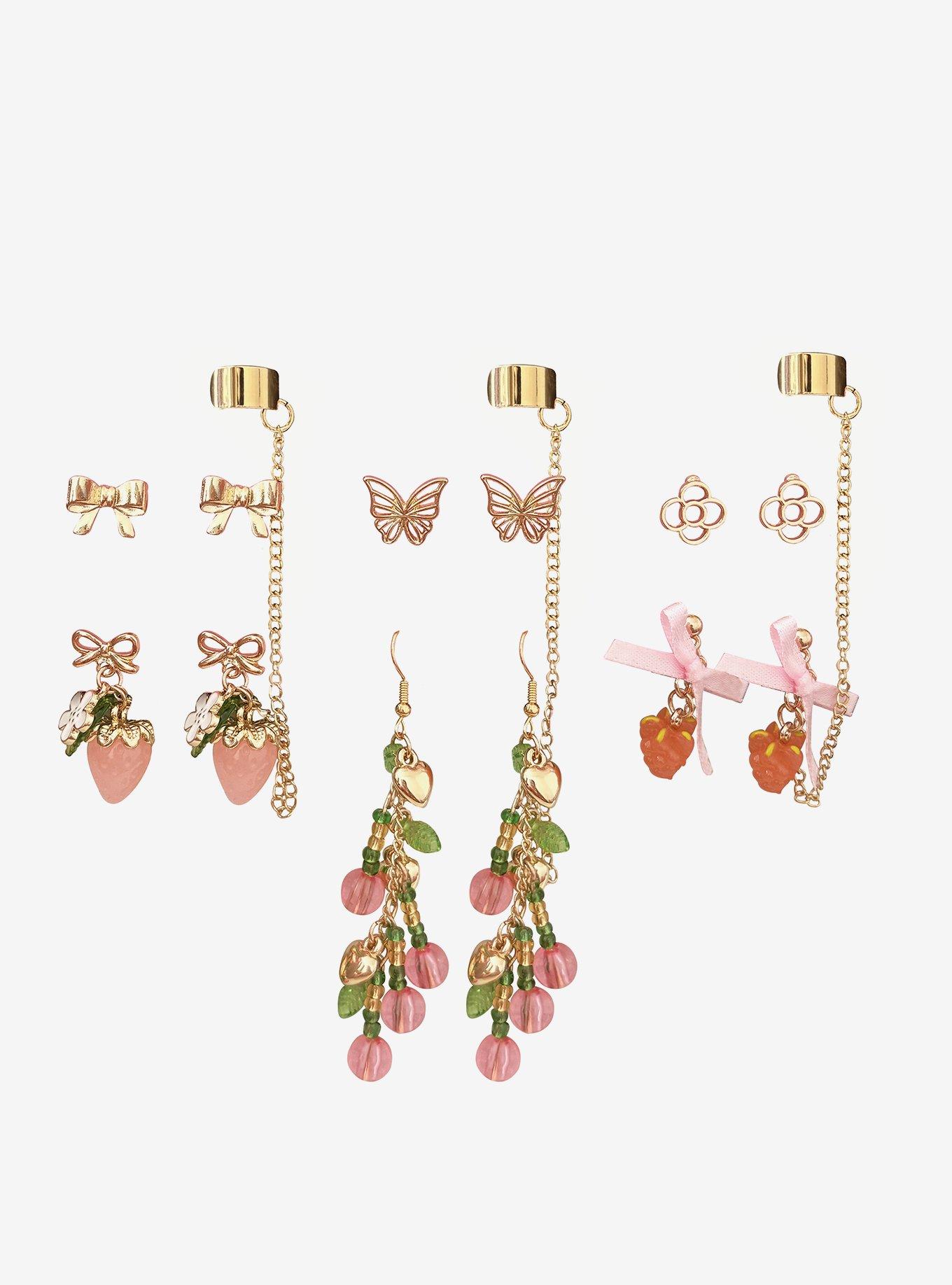 Sweet Society Coquette Fruit Cuff Earring Set, , hi-res