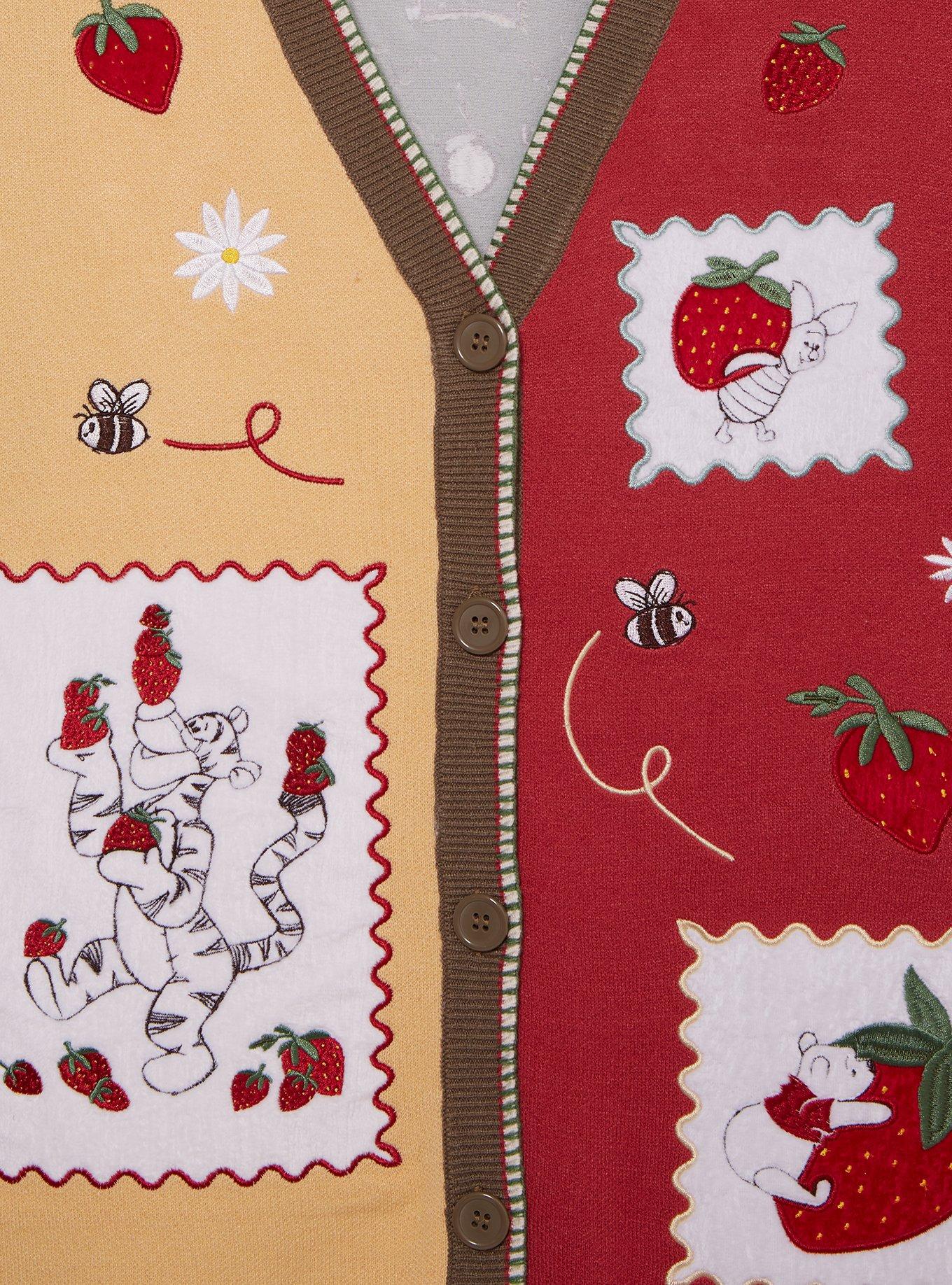 Disney Winnie the Pooh Strawberry Patchwork Women's Sweater Vest, MULTI, alternate