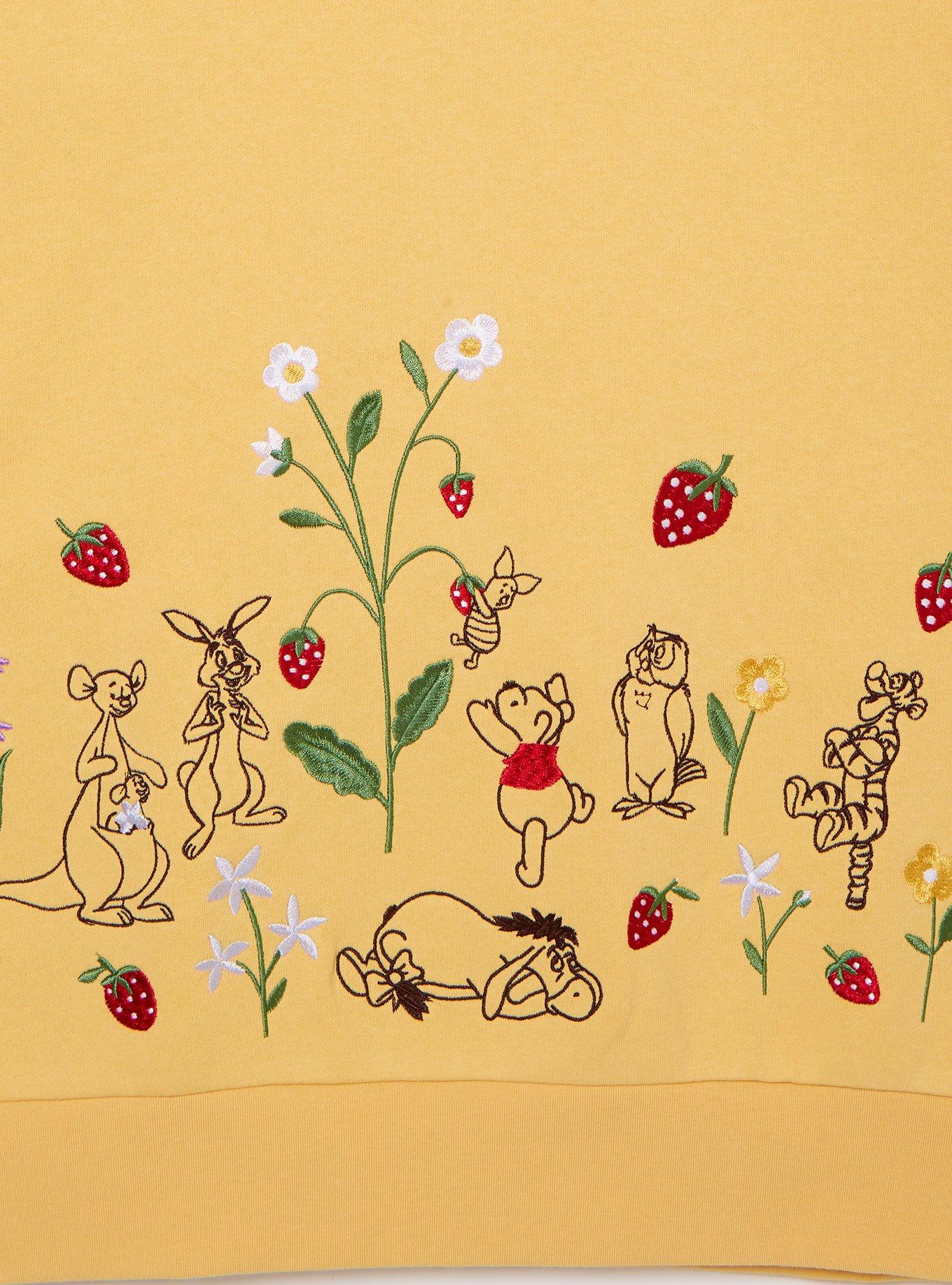 Disney Winnie the Pooh Strawberry Embroidered Crewneck - BoxLunch Exclusive, LIGHT YELLOW, alternate