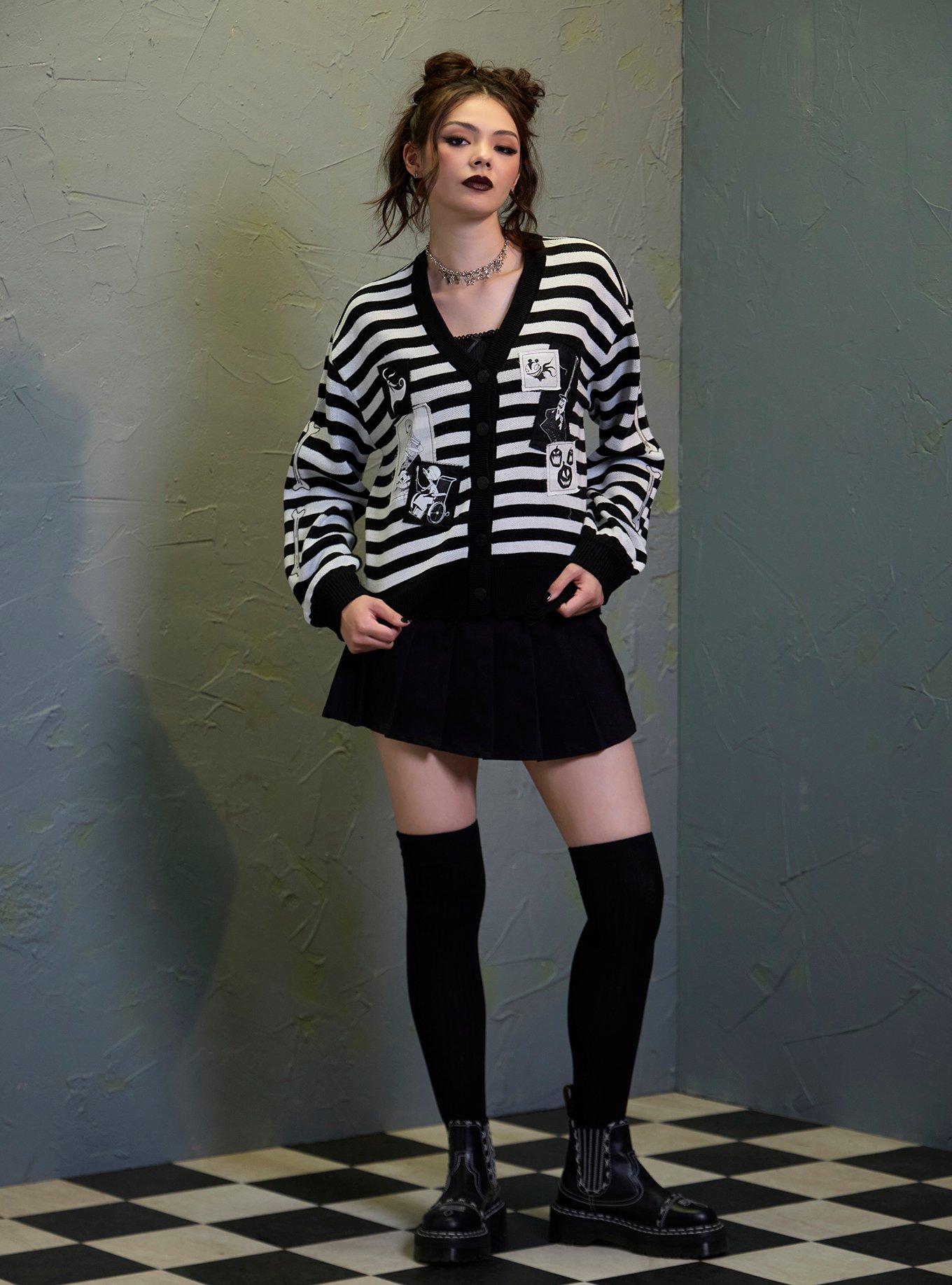 Her Universe The Nightmare Before Christmas Character Patch Stripe Cardigan, , hi-res
