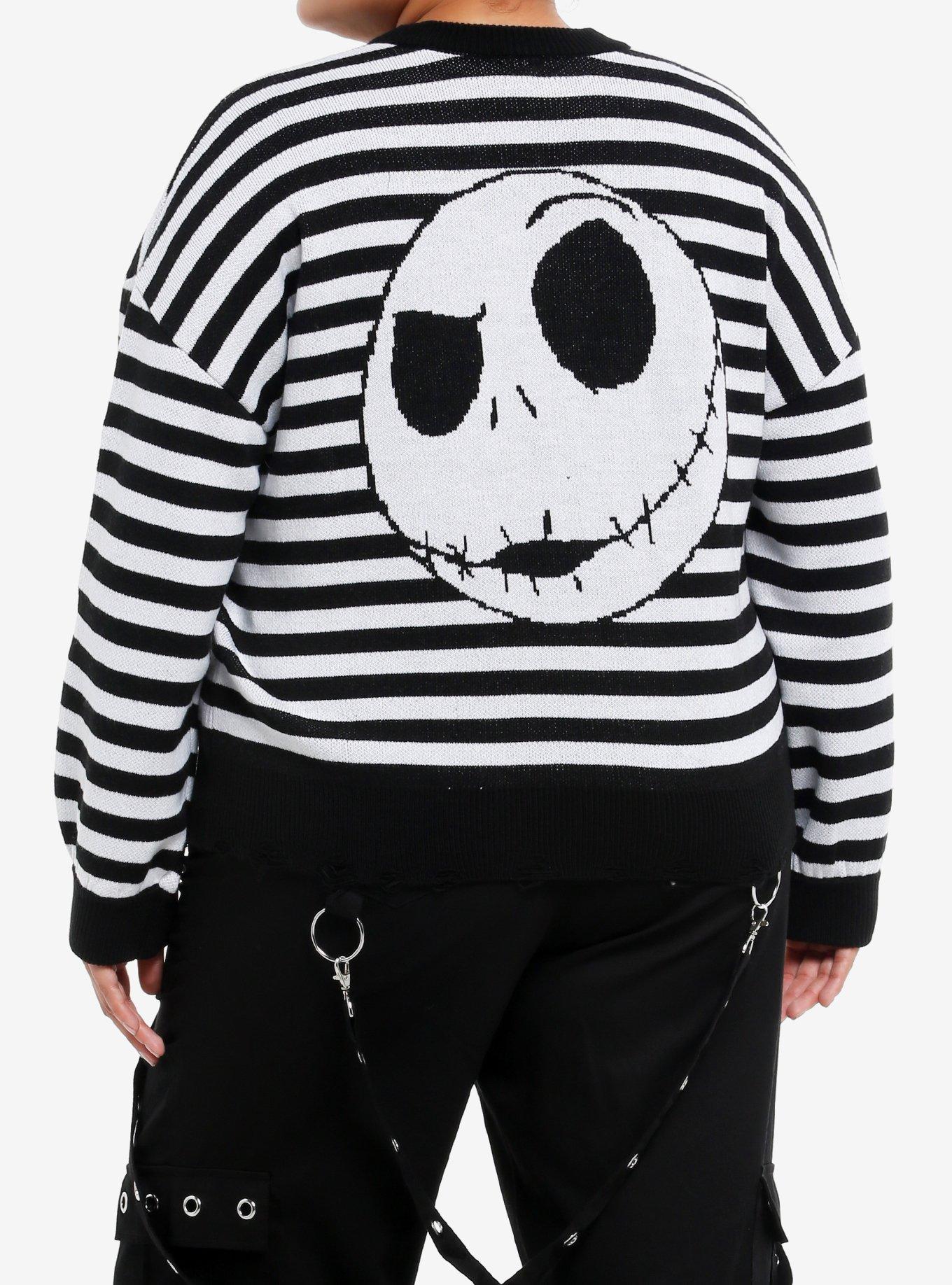 Her Universe The Nightmare Before Christmas Character Patch Stripe Cardigan Plus Size, , hi-res