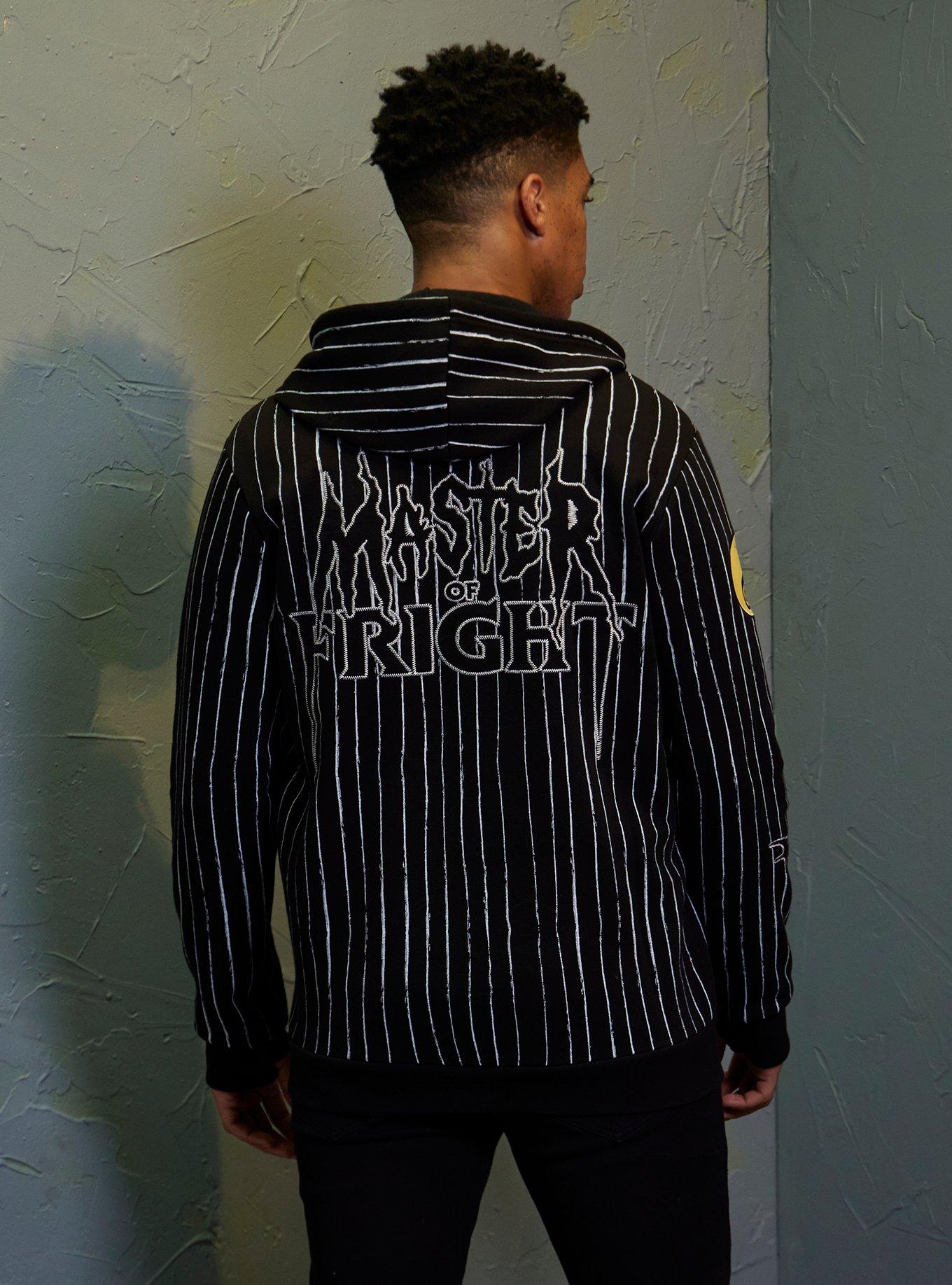 Our Universe The Nightmare Before Christmas Jack Stripe Hoodie, BLACK  WHITE, alternate