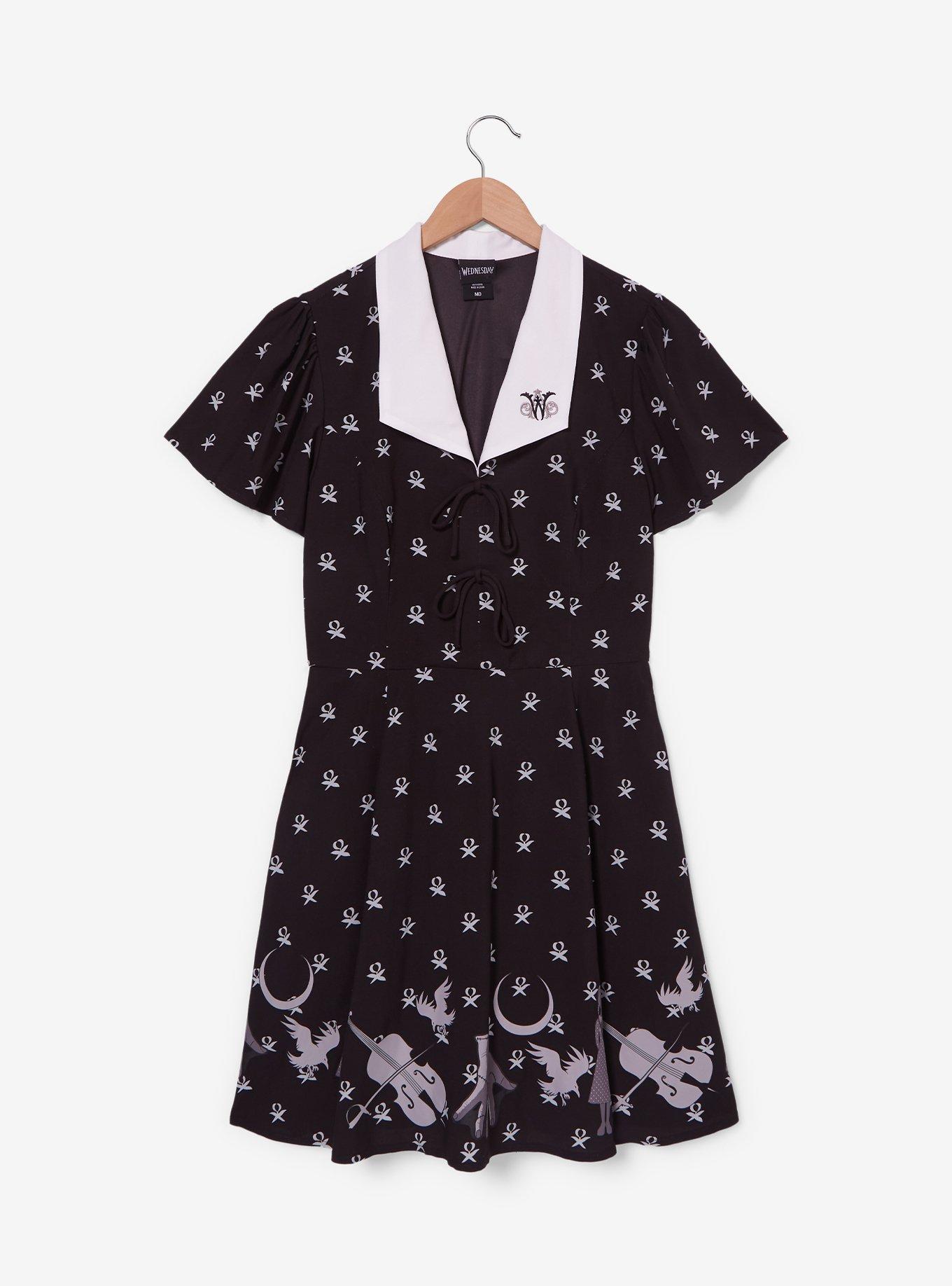 Wednesday Icons Collared Dress - BoxLunch Exclusive, , hi-res