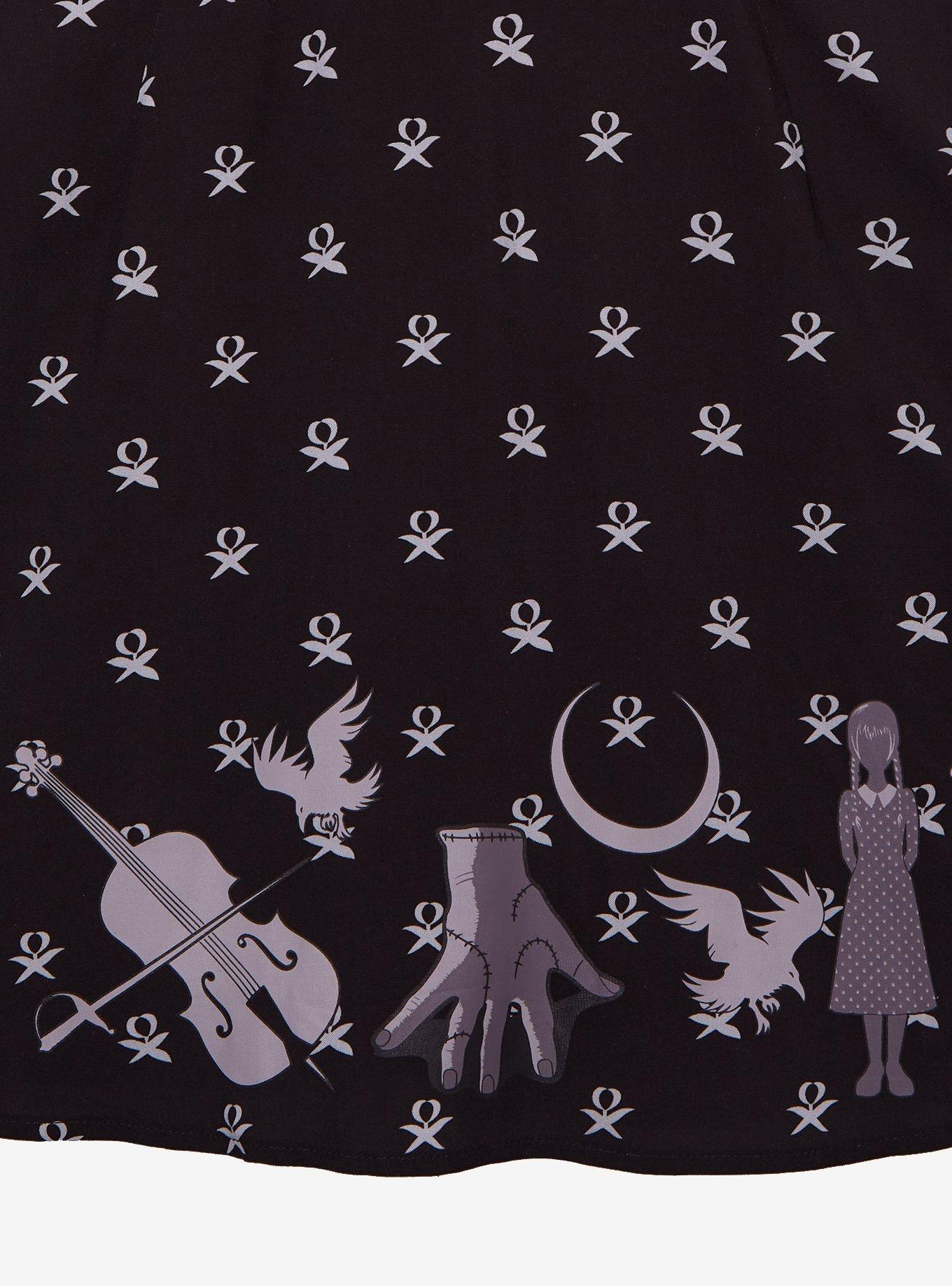 Wednesday Icons Collared Dress - BoxLunch Exclusive, BLACK, alternate