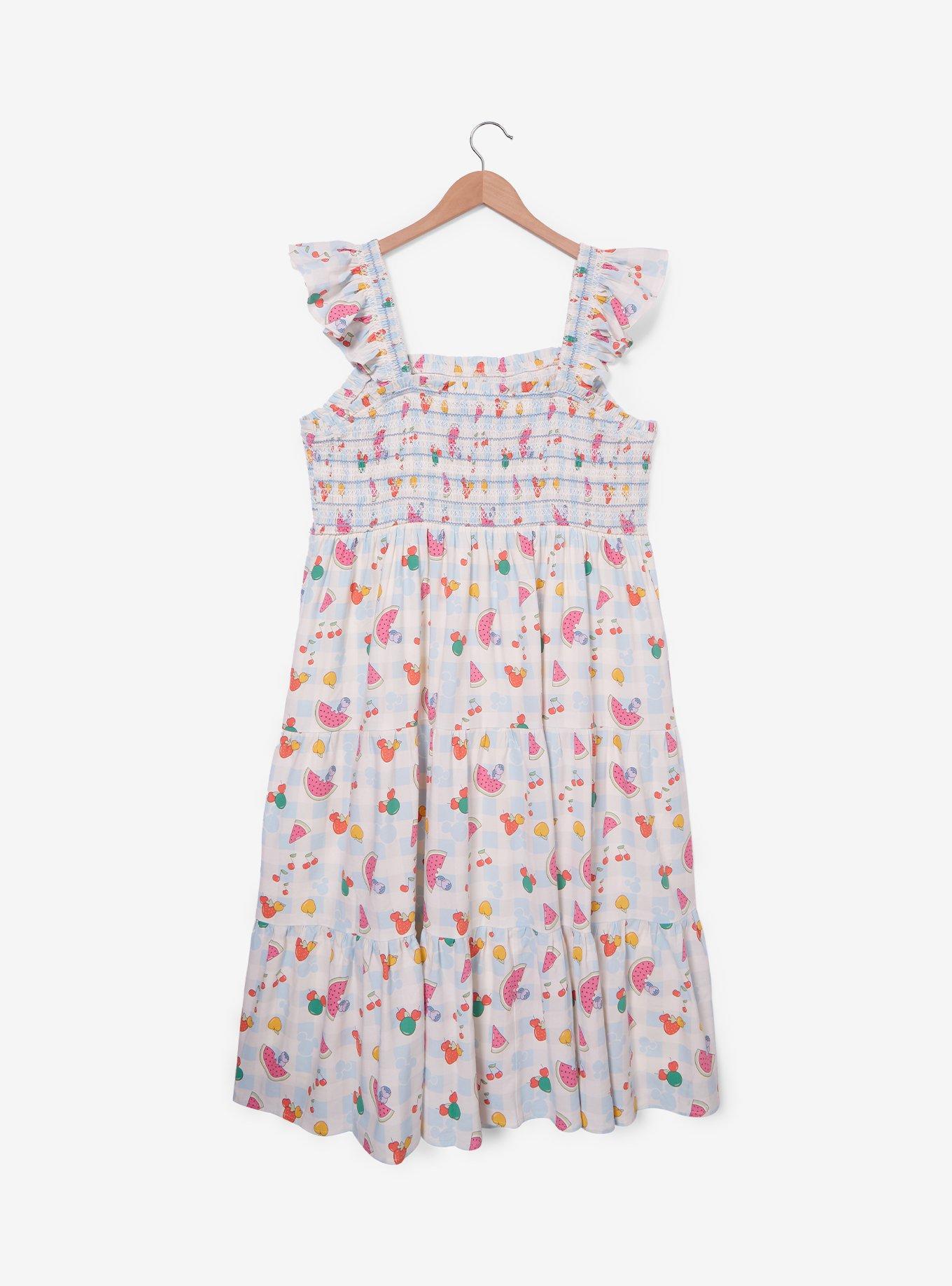 Disney Mickey Mouse Gingham Fruits Allover Print Plus Size Tank Dress - BoxLunch Exclusive, , hi-res