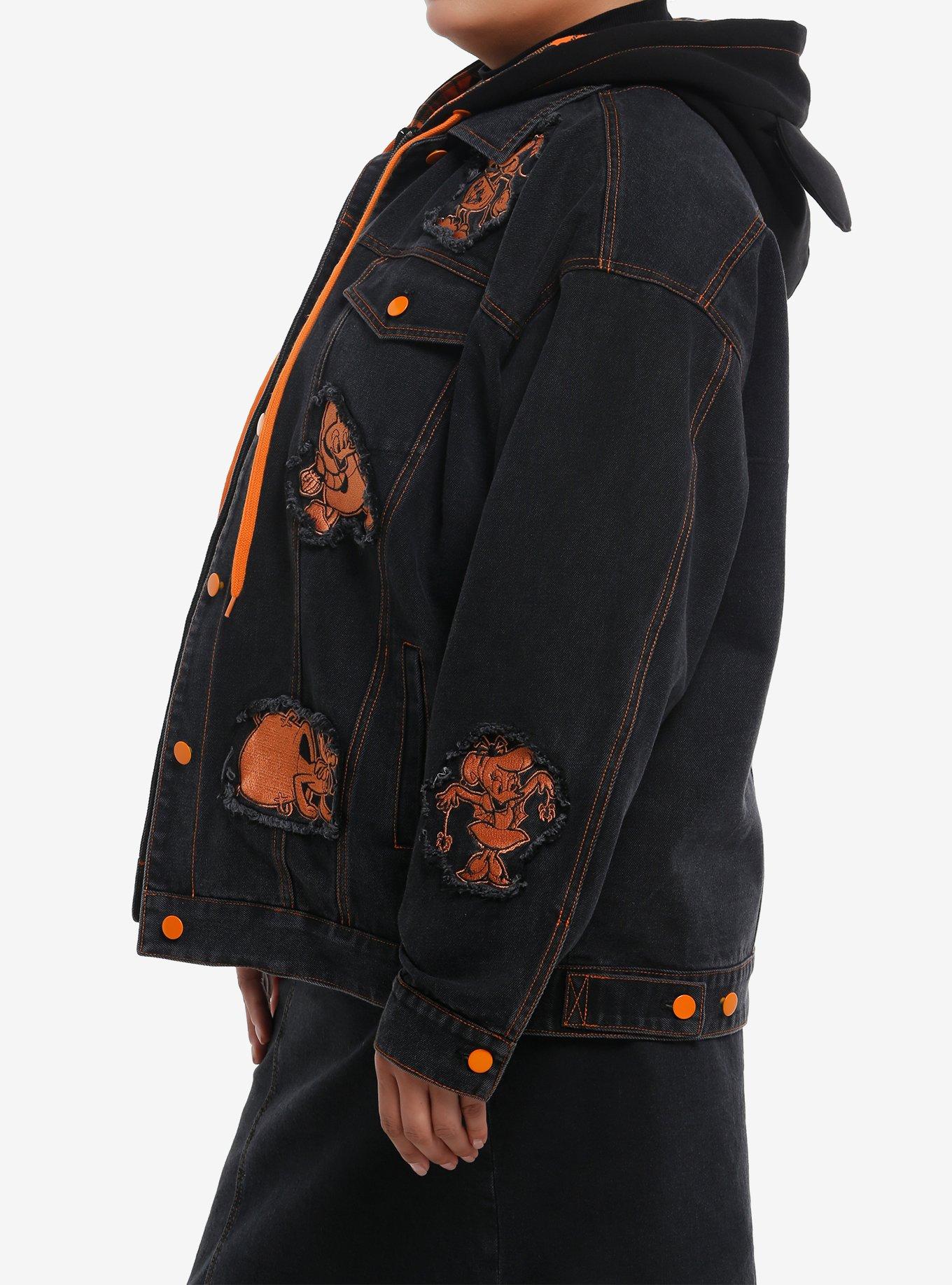 Her Universe Disney Mickey Mouse & Friends Halloween Hooded Denim Jacket Plus Size, MULTI, alternate
