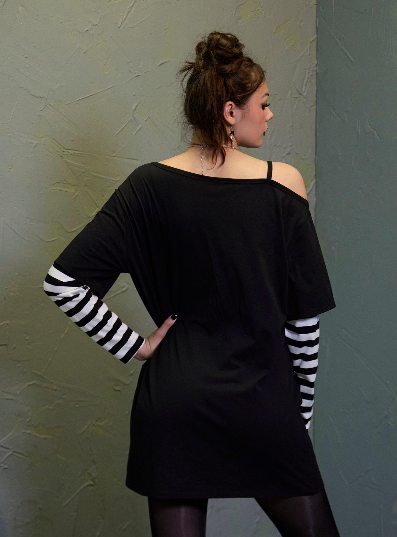 Her Universe The Nightmare Before Christmas Jack Long-Sleeve Twofer Dress, BLACK  WHITE, alternate
