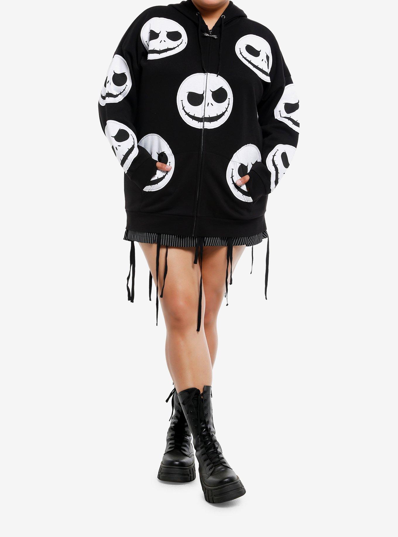 Her Universe The Nightmare Before Christmas Jack Faces Girls Oversized Hoodie Plus Size, , hi-res