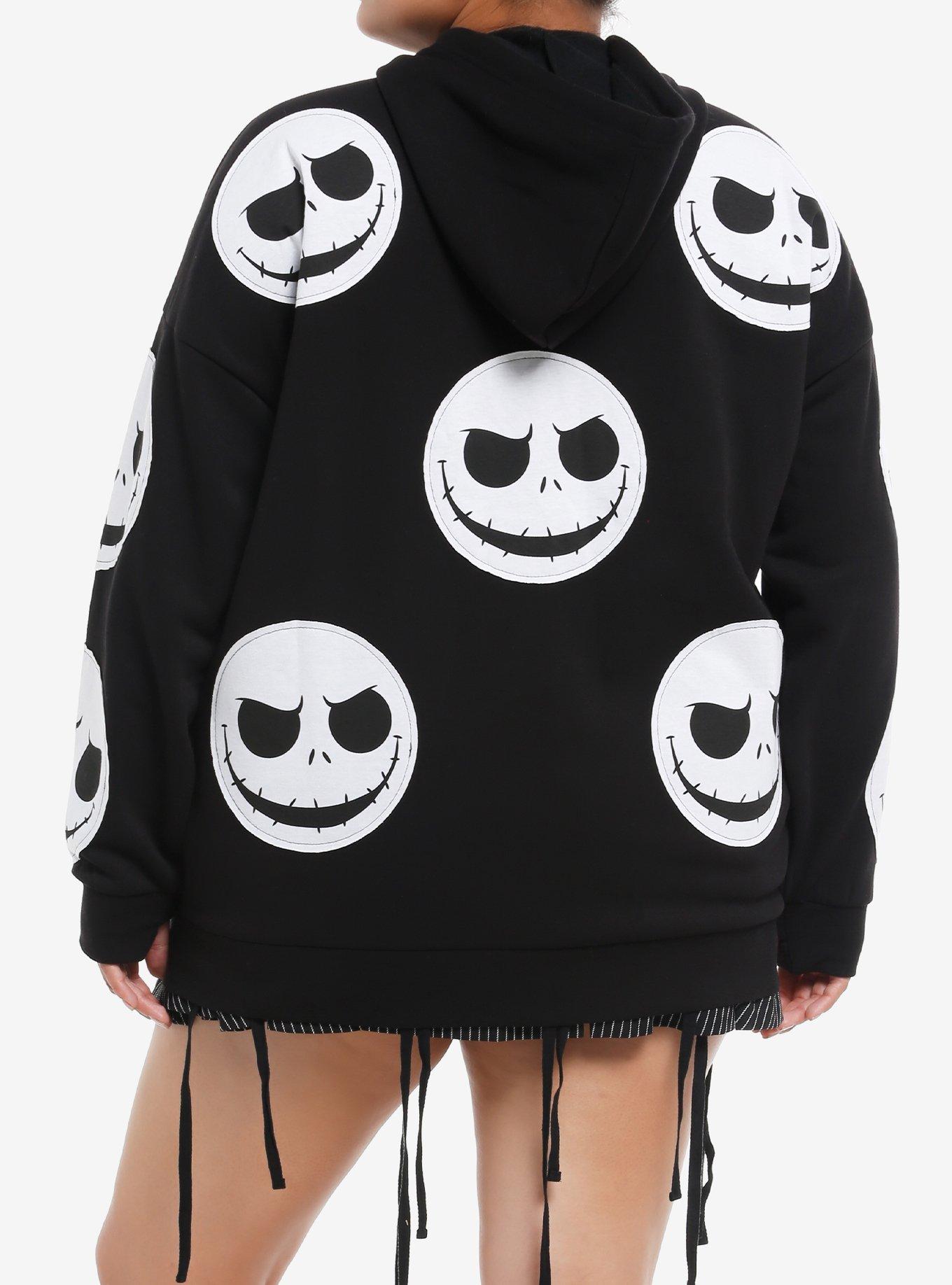 Her Universe The Nightmare Before Christmas Jack Faces Girls Oversized Hoodie Plus Size, , alternate