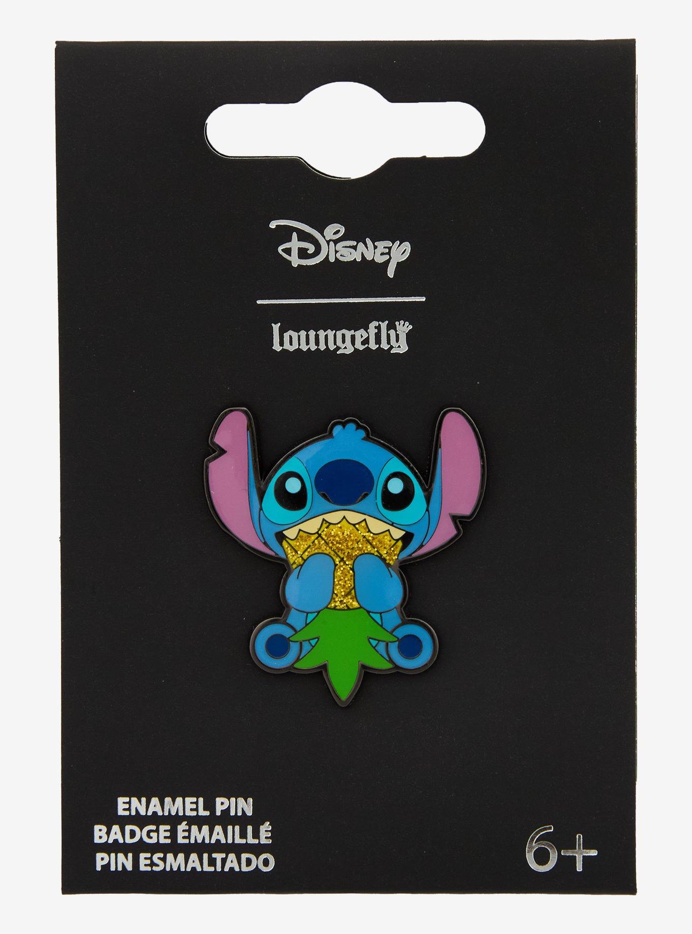 Loungefly Disney Stitch Pineapple Glitter Enamel Pin, , hi-res