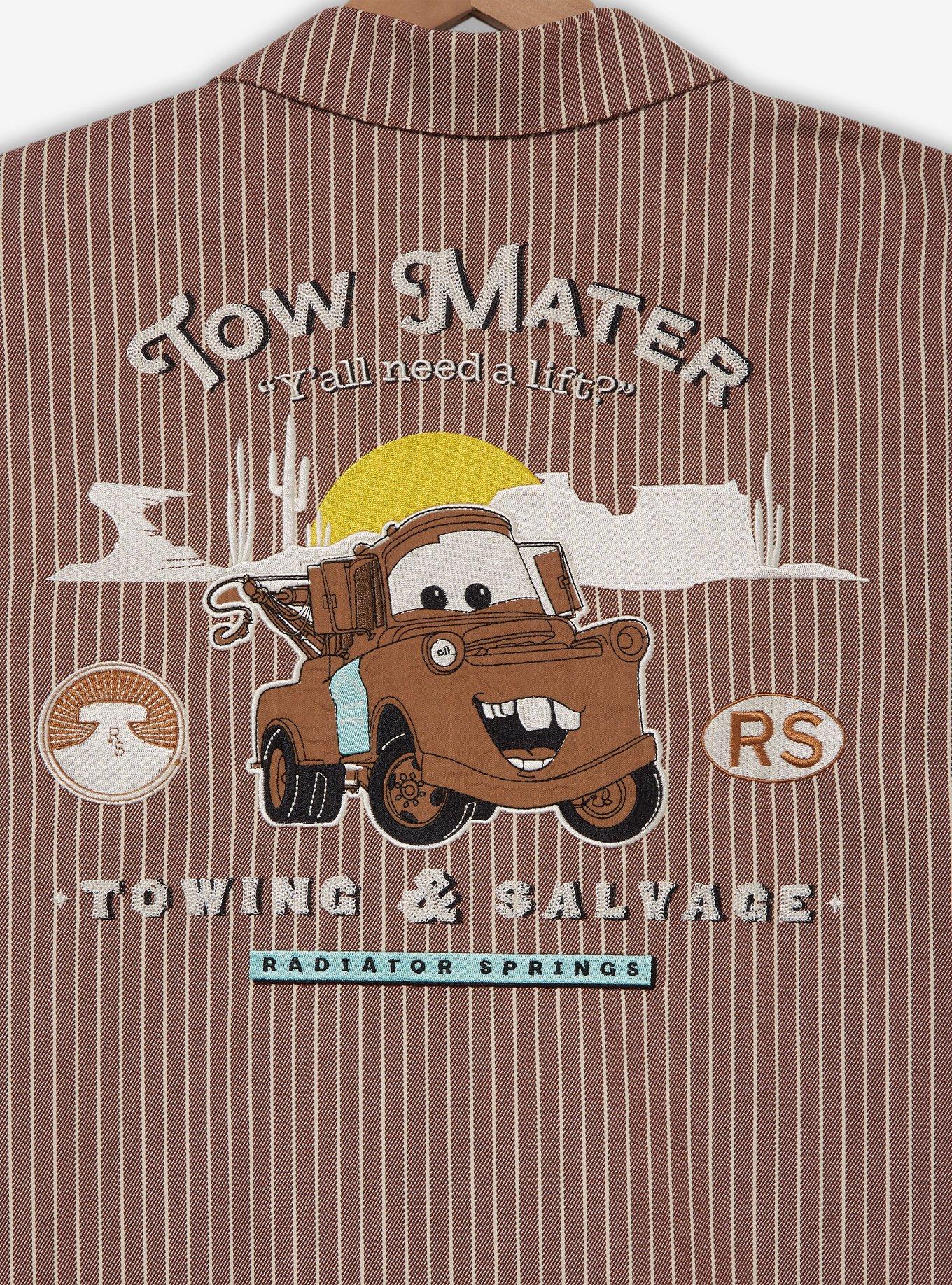 Disney Pixar Cars Tow Mater Woven Button Up — BoxLunch Exclusive, BROWN, alternate