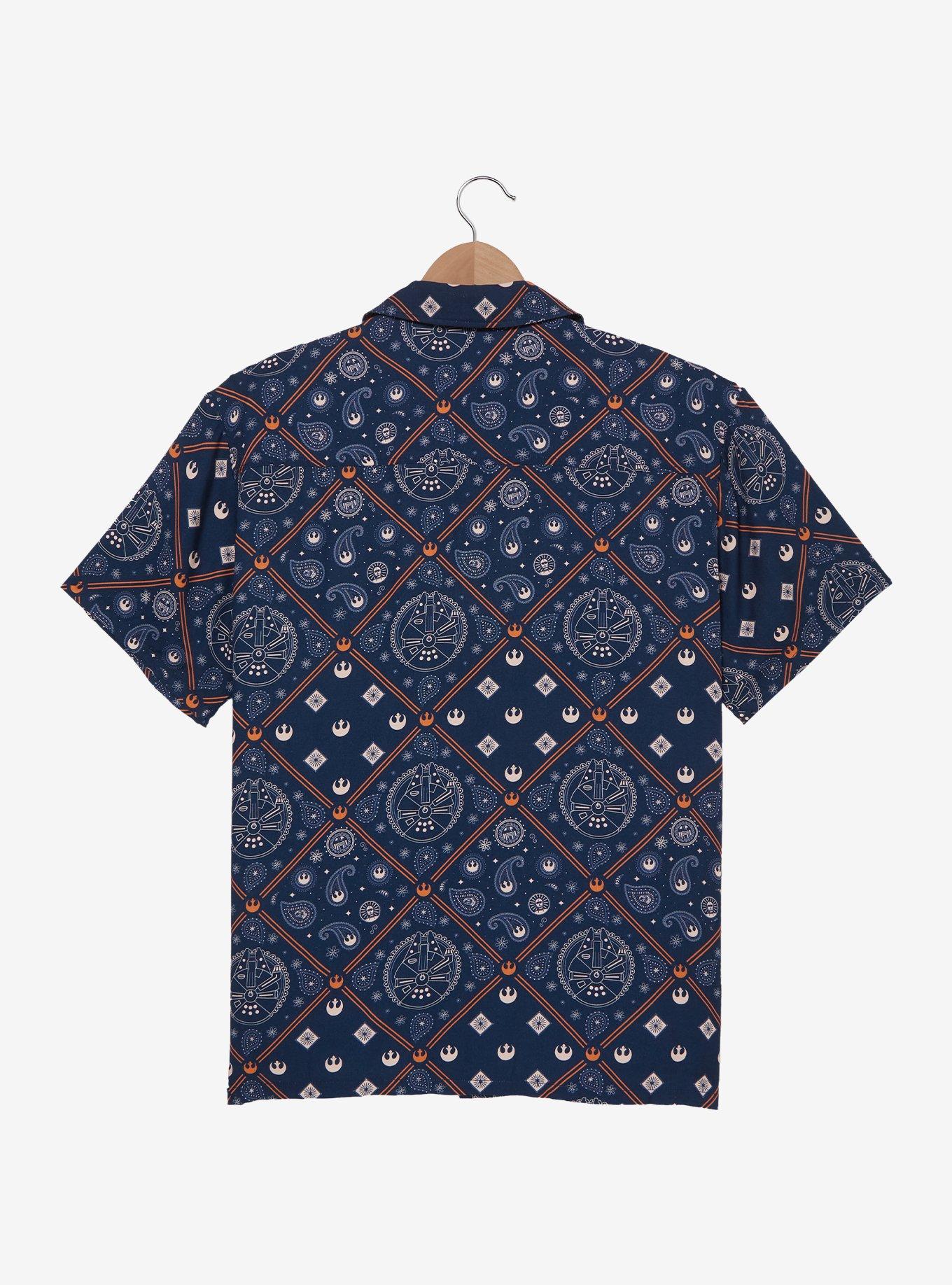 Star Wars Rebel Alliance Paisley Print Woven Button Up — BoxLunch Exclusive, , hi-res