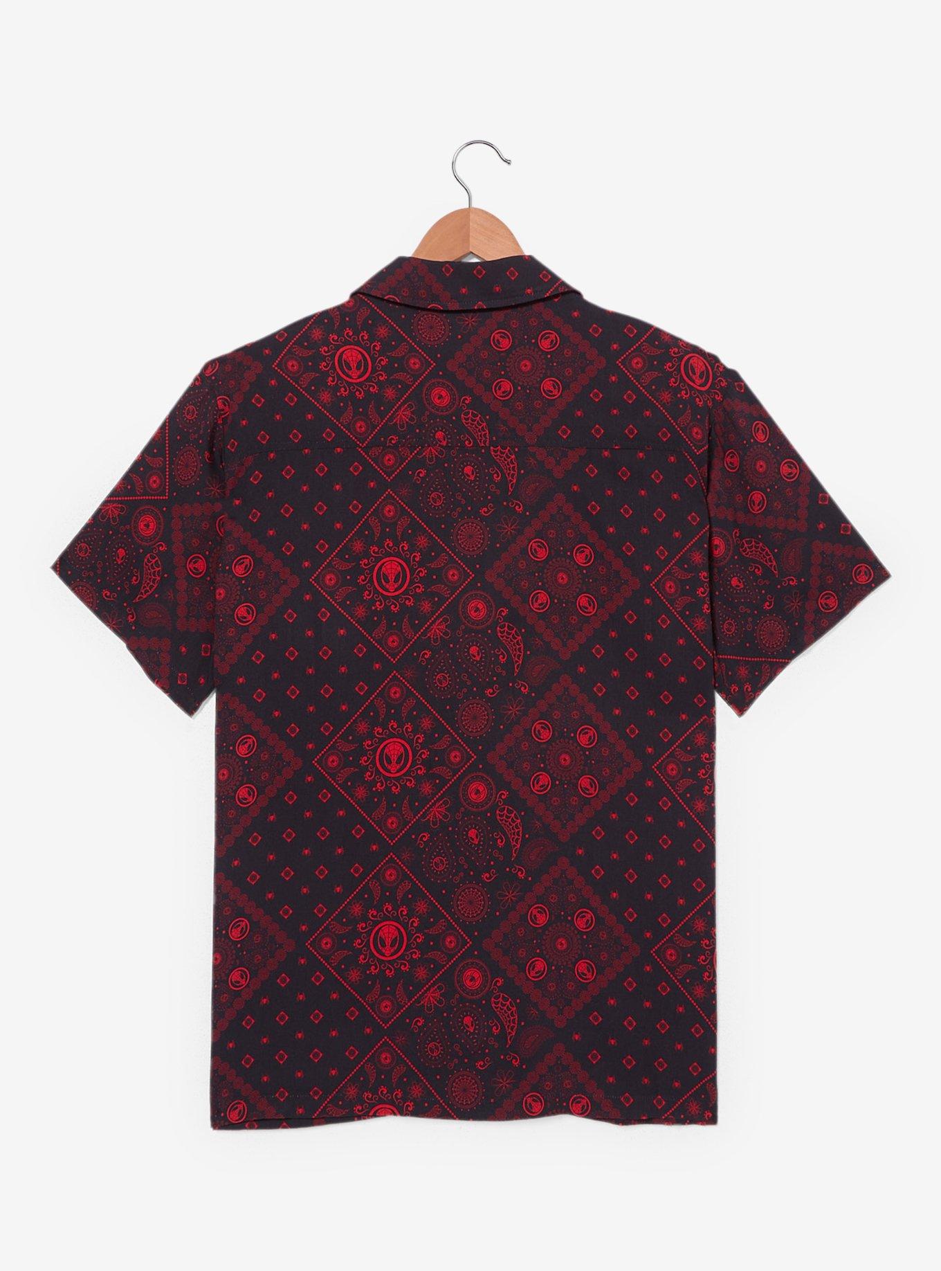 Marvel Spider-Man Paisley Patterned Woven Button-Up - BoxLunch Exclusive, , hi-res