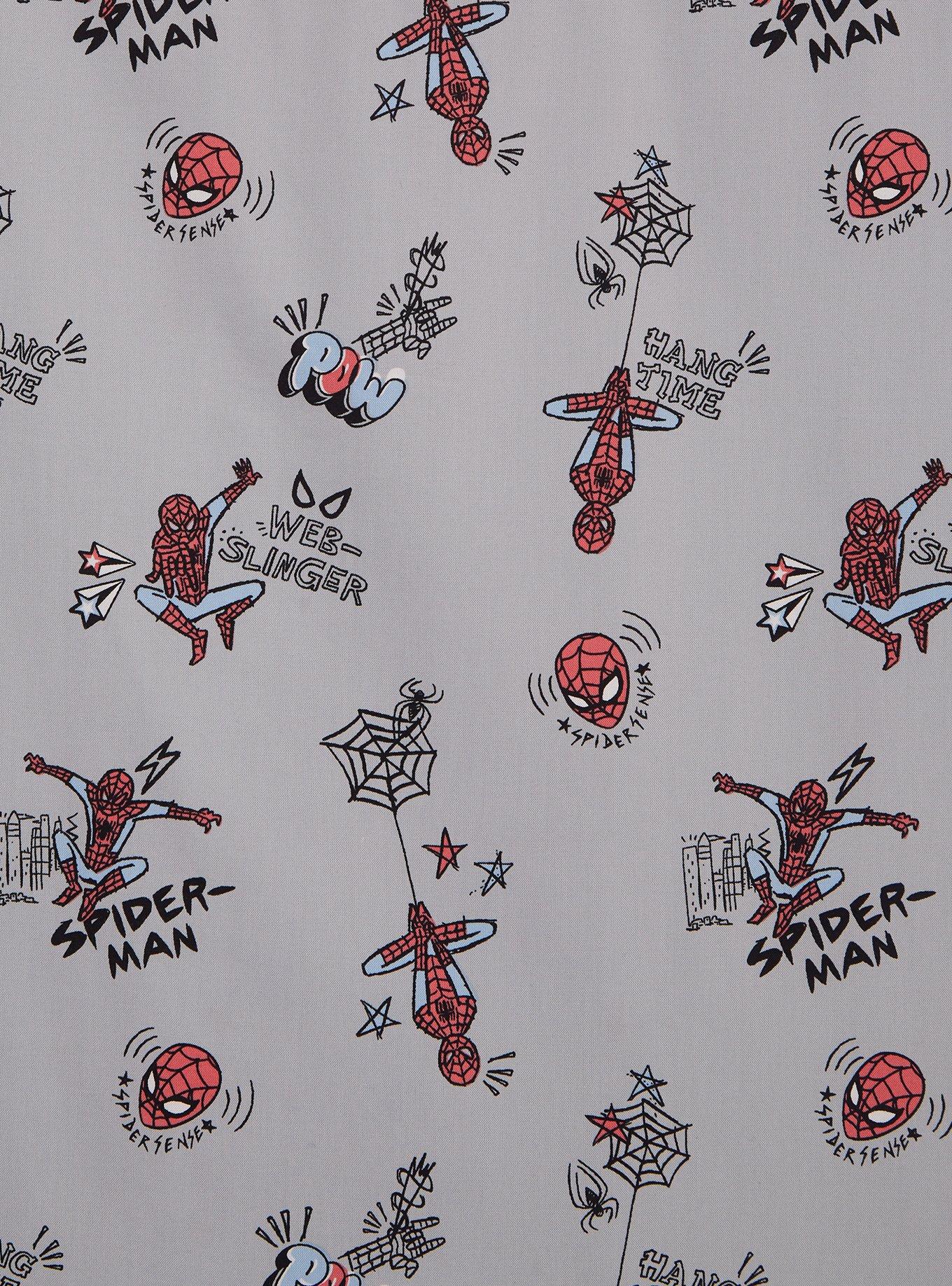 Marvel Spider-Man Doodle Icons Allover Print Woven Button-Up - BoxLunch Exclusive