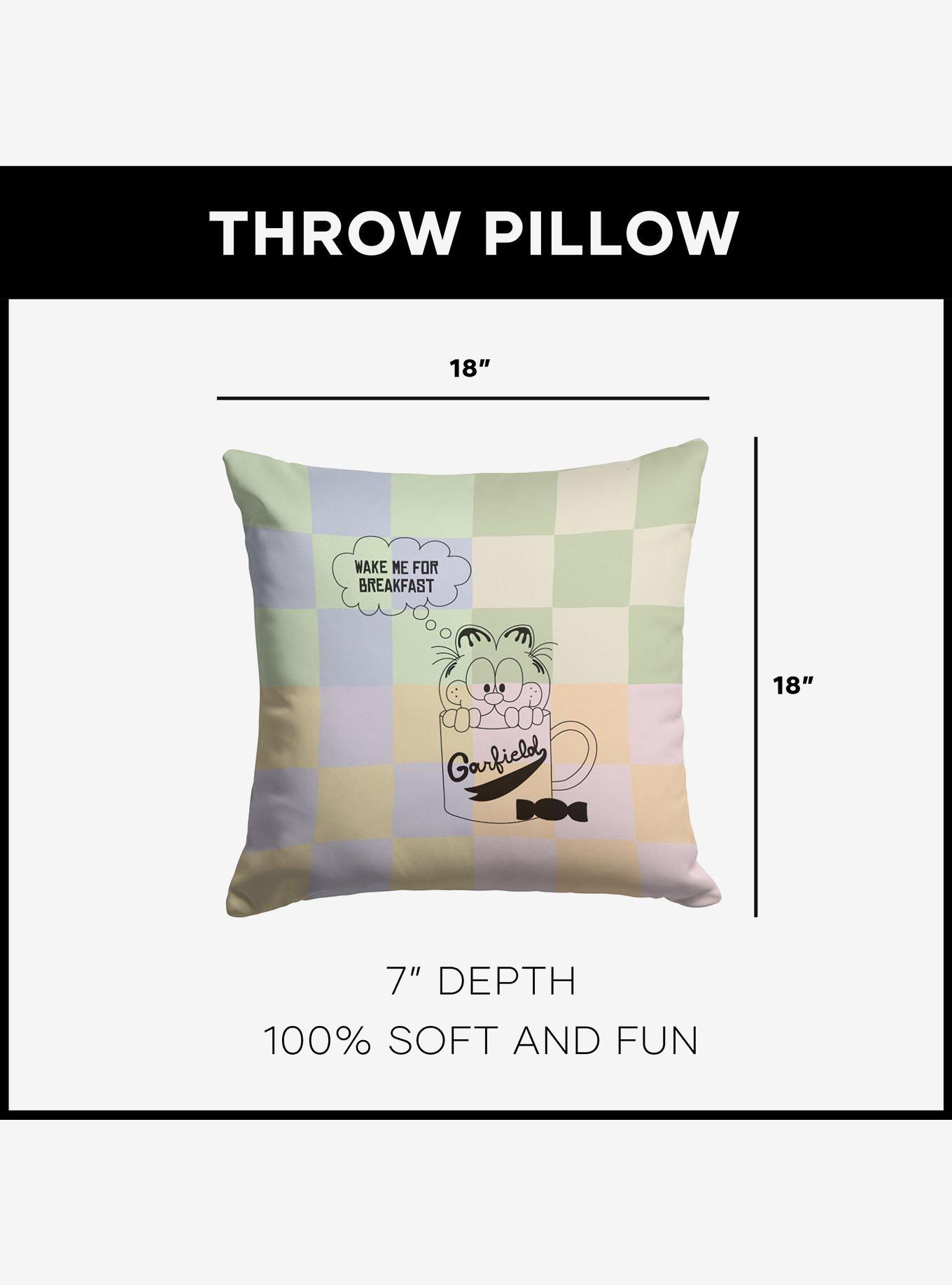 Garfield Wake Me Throw Pillow, , alternate