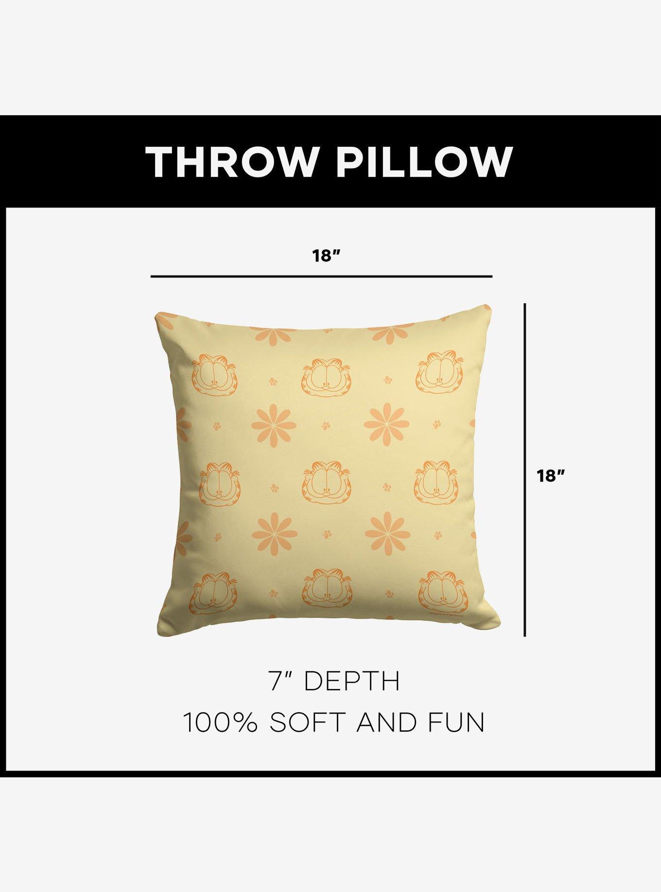 Garfield Flower Powerful Throw Pillow, , alternate