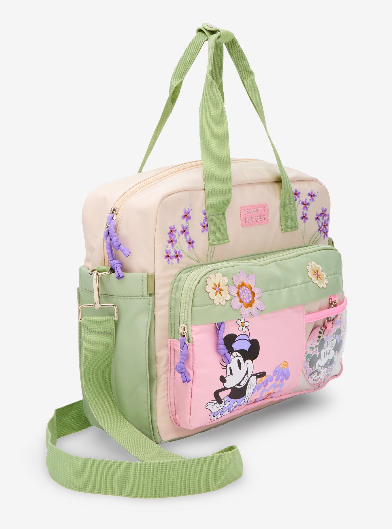 Disney Minnie Mouse Floral Retro Convertible Messenger Bag — BoxLunch Exclusive, , hi-res