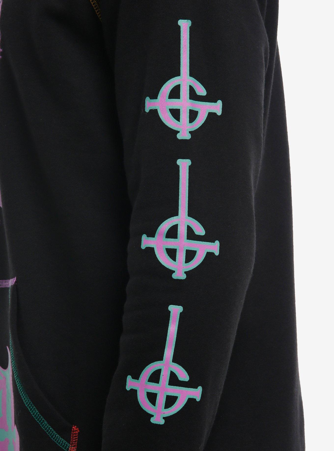 Ghost Papa Emeritus Multicolor Contrast Stitch Hoodie, BLACK, alternate